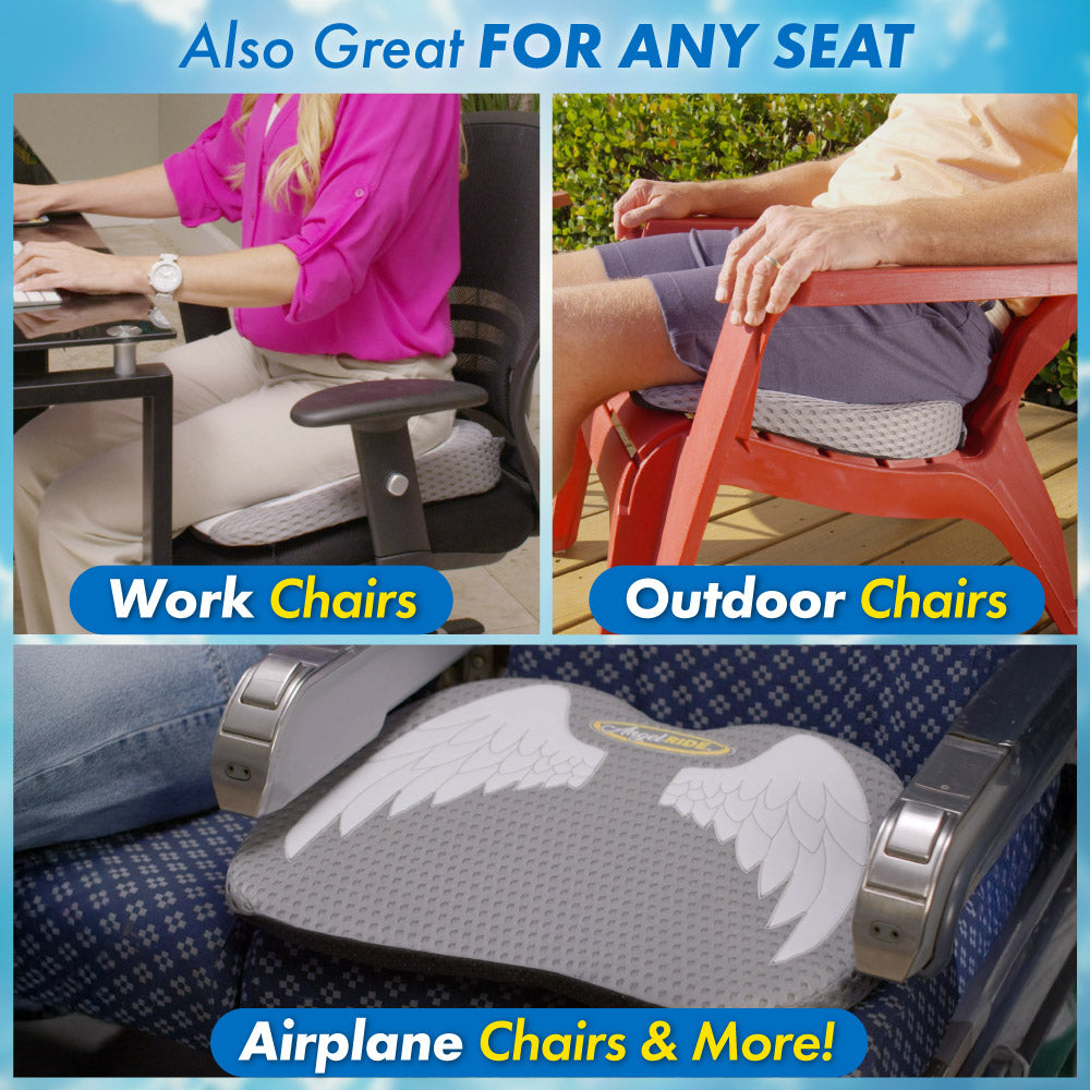 Angel Ride Memory Foam Car Seat Cushion - Premium Lumbar Support for Long Drives & Office Chairs | Comfortable Back Pain Relief for Drivers & Truckers
