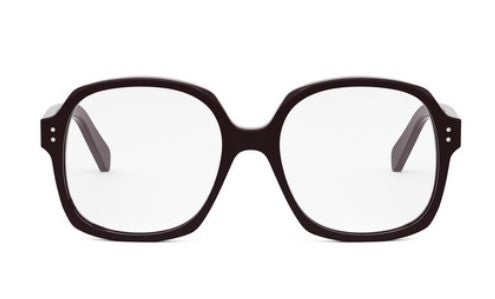 Celine THIN CL50151I 069 Shiny Bordeaux Geometric Women's Eyeglasses - Fashionable Cat Eye Frames for Women, Perfect for Office, Reading & Everyday Wear