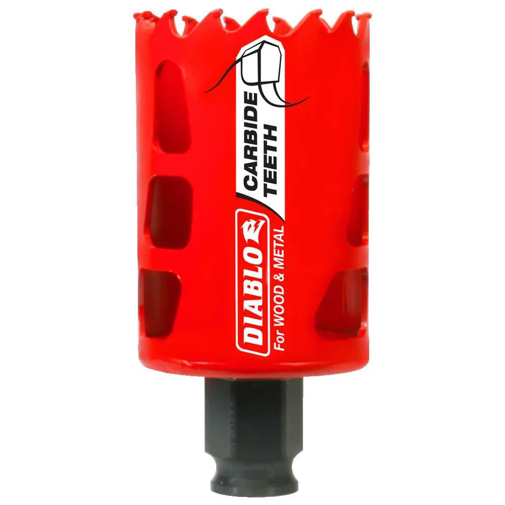 Diablo DHS1750CT 1-3/4 Inch Carbide-Tipped Hole Saw for Wood & Metal Cutting - Perfect for Construction, Plumbing, and Electrical Work