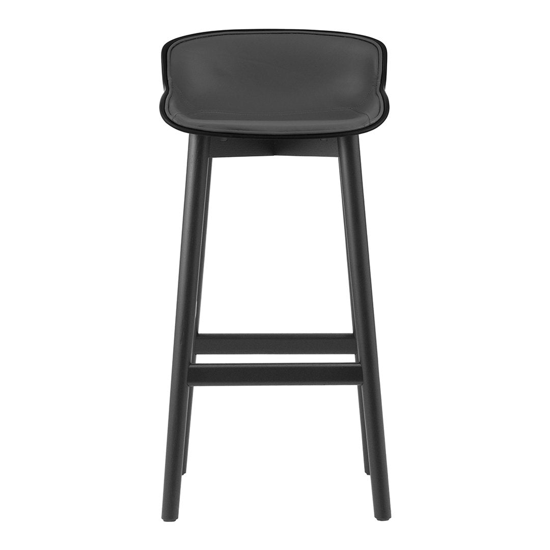 Premium Hyg Bar Stool with Comfortable Front Upholstery & Sturdy Wood Base - Perfect for Home Bars, Kitchen Islands & Modern Dining Areas