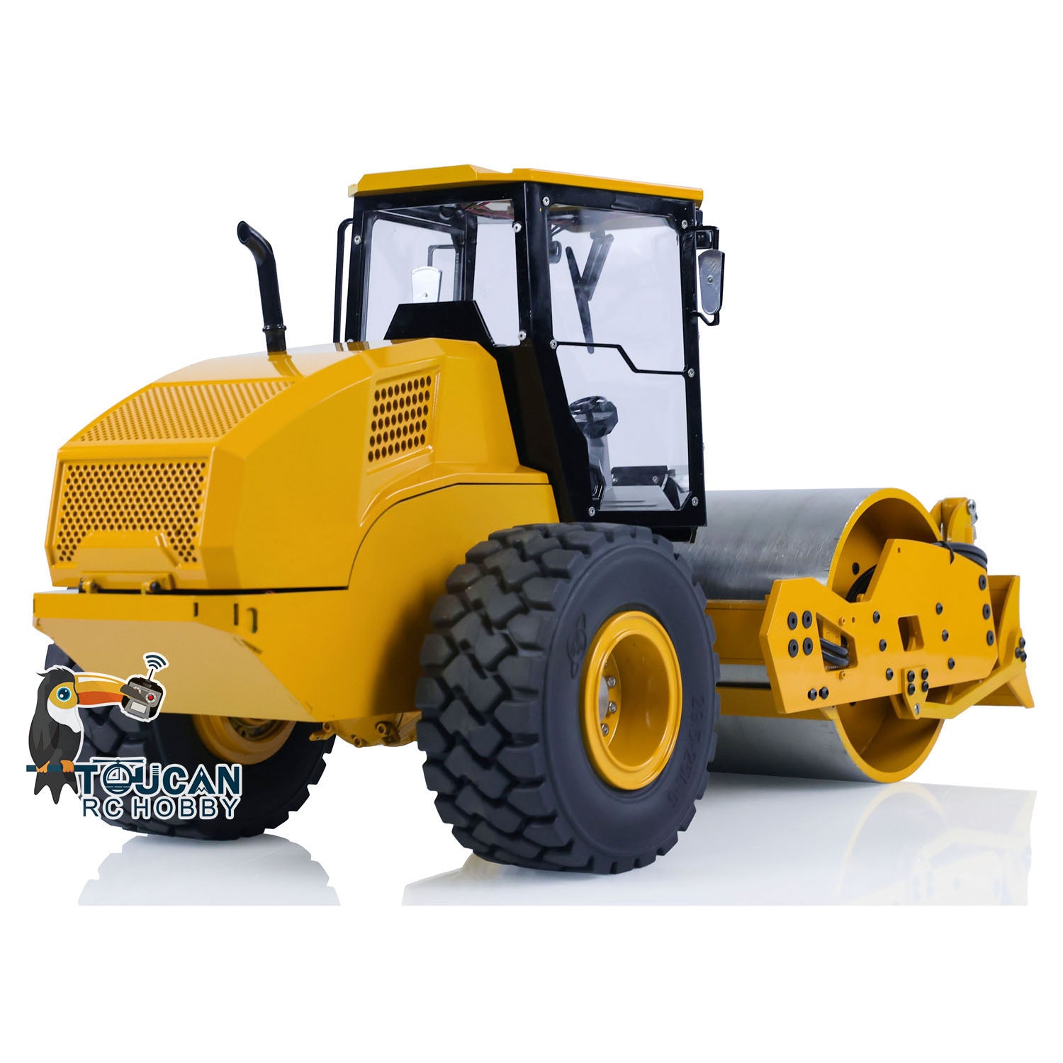 TOUCAN CS11 1/12 Scale Metal Hydraulic RC Road Roller - Remote Control Construction Vehicle Toy, Ready-to-Run (RTR) Painted & Assembled - Perfect for Kids, Adults & RC Hobbyists - Great for Construction Site Play, Birthday Gifts & RC Car Racing Events