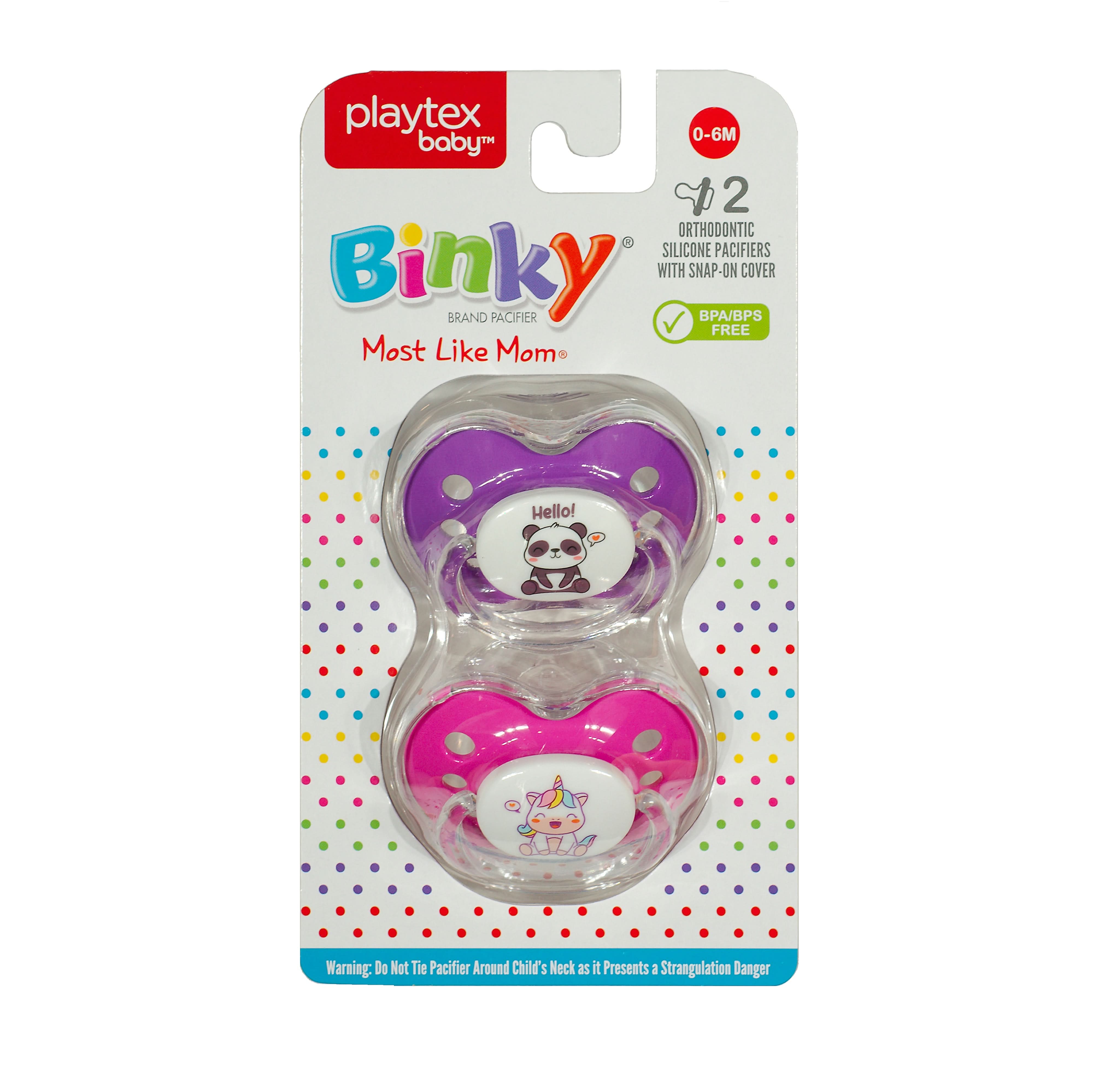 Orthodontic Pacifier with Snap-On Cover - Wild & Cuddly Series (Unicorn & Panda Design) - Perfect for Soothing Babies & Toddlers During Sleep, Travel & Teething