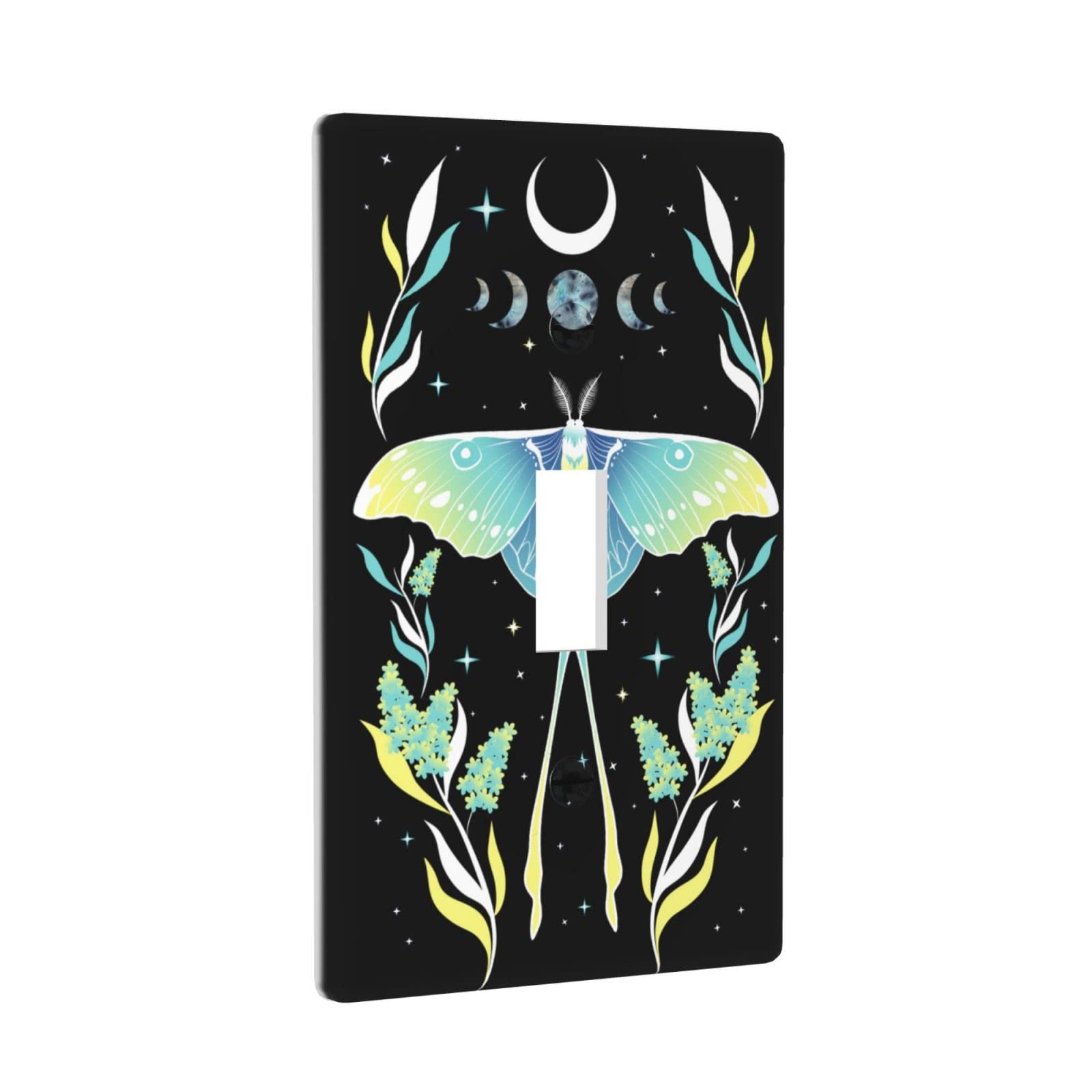Moon and Stars Single Gang Toggle Light Switch Cover - Decorative Wall Plate for Kitchen, Bedroom & Home Decor | Durable Switch Plate for Night Lights & Nursery Decor