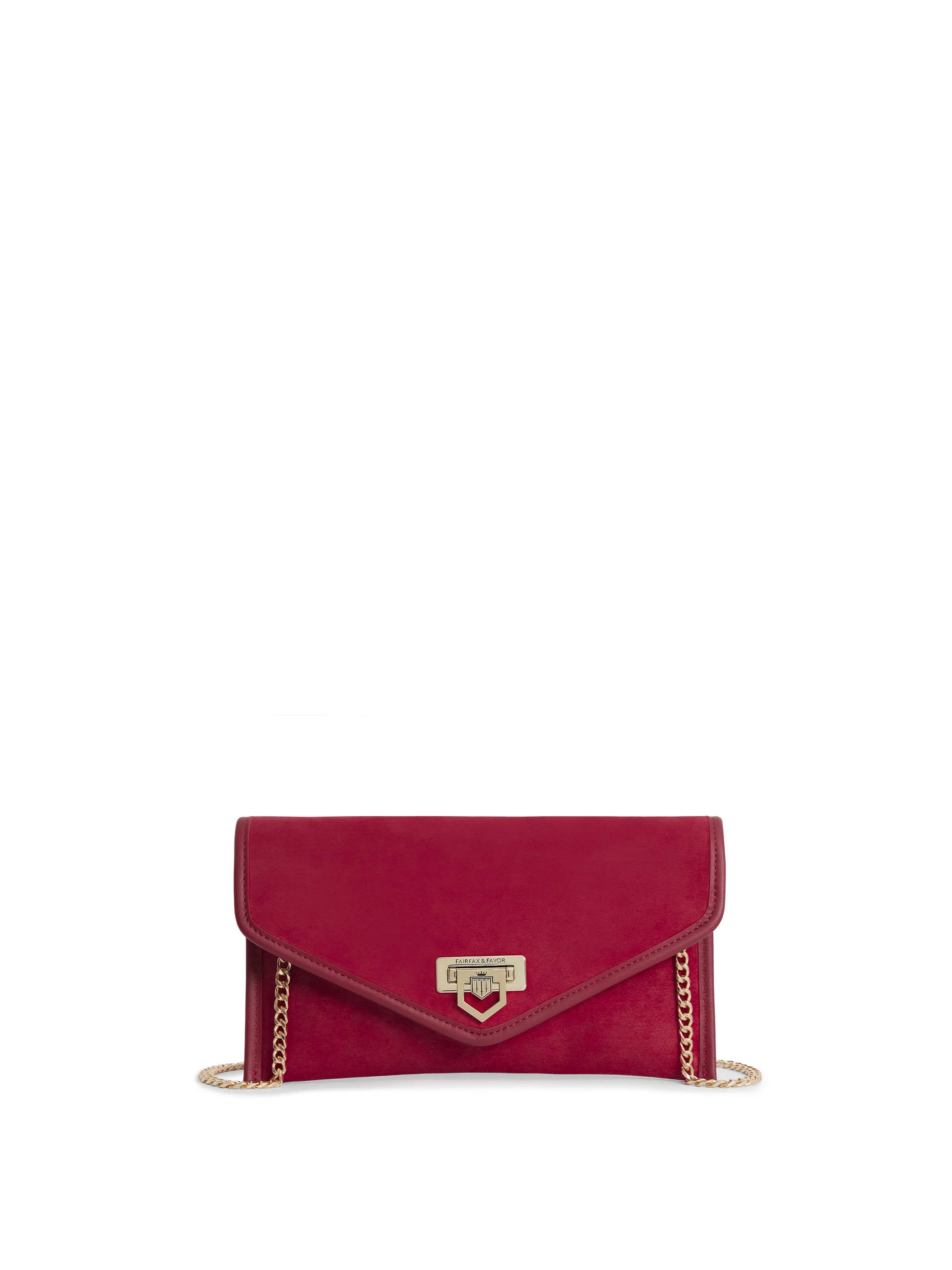 Loxley Women's Cherry Red Clutch Bag - Elegant Evening Purse for Parties, Weddings & Special Occasions