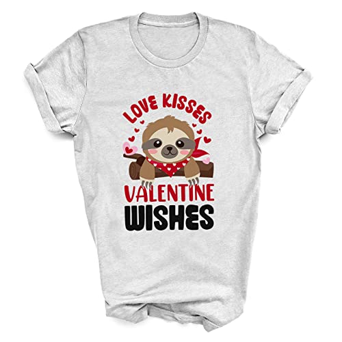 Valentine's Day Sloth Couple Matching T-Shirts - Cute Love Kisses Design for Him & Her, Tank Top, Hoodie, Long Sleeve & Sweatshirt - Perfect Gift for Anniversary, Date Night & Romantic Getaways