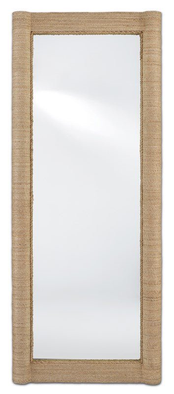 Velma Rope Floor Mirror - Full Length Standing Mirror with Rope Accent for Bedroom, Living Room & Entryway Decor - Modern Home Decor Mirror for Vanity, Dressing Room & Fashion Outfits