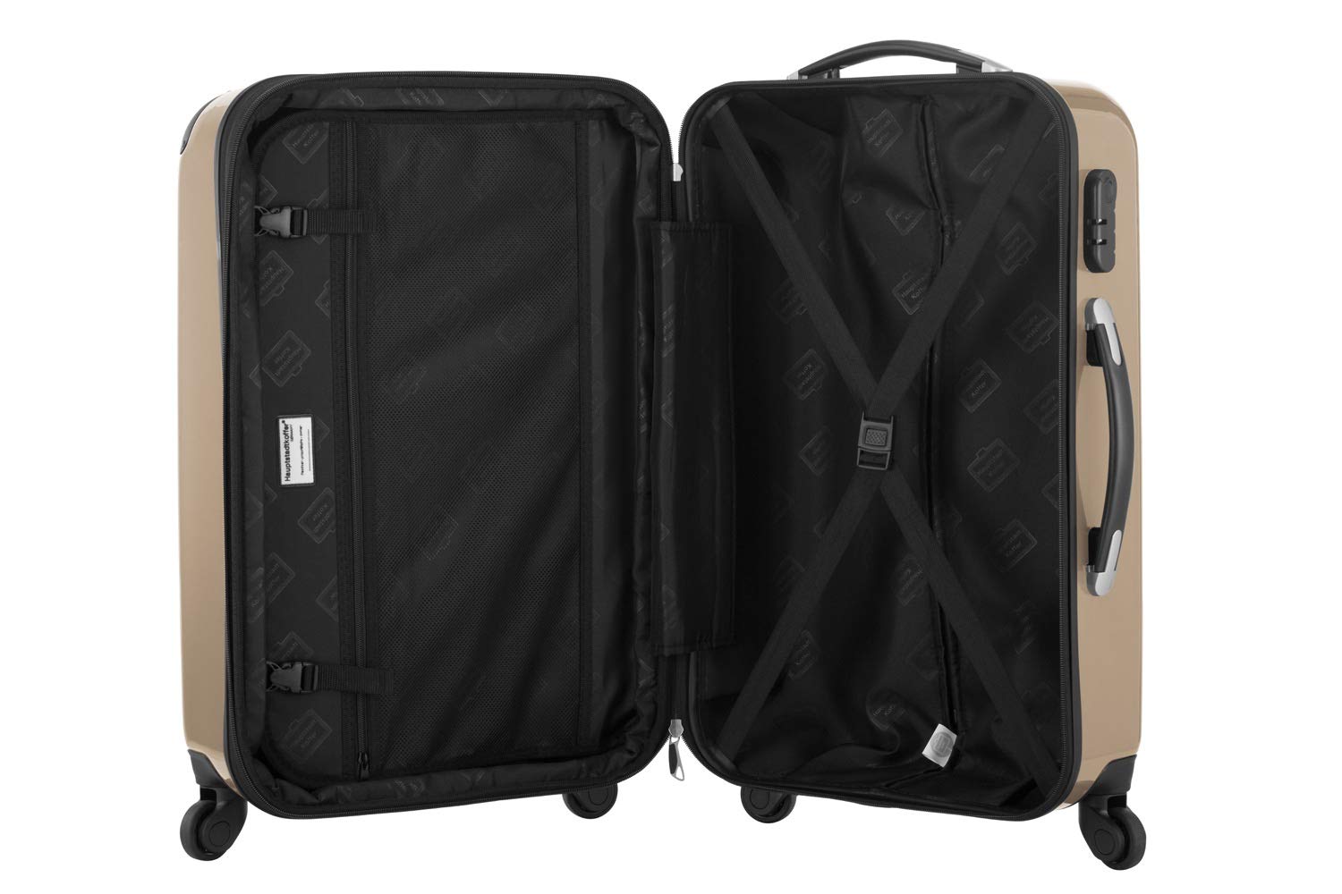 Premium Hand Luggage Carry-On Suitcase 65cm Champagne Color - Ideal for Business Travel & Weekend Getaways