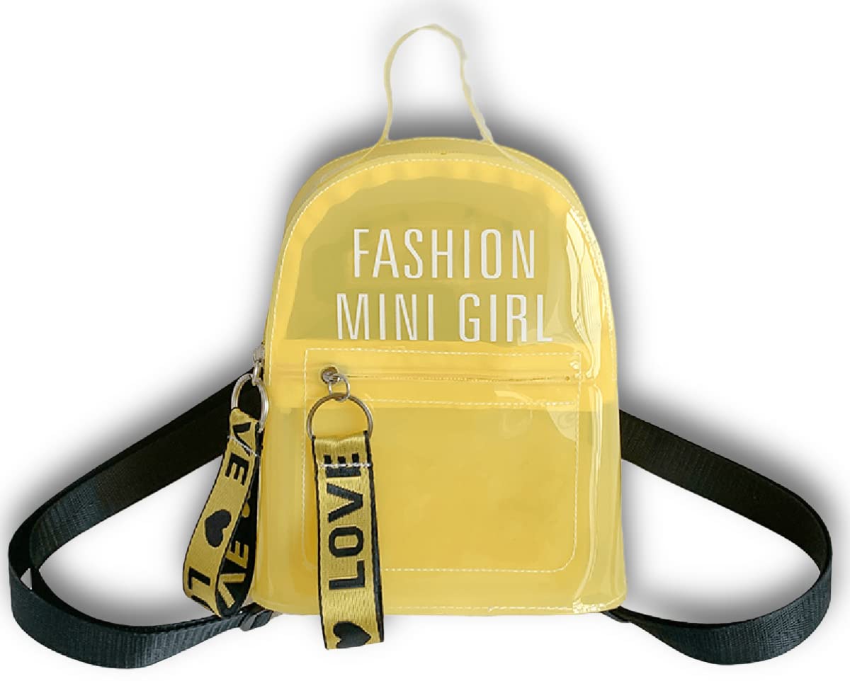 Clear PVC Waterproof Backpack for Women - Sport & Travel Daypack (Yellow)