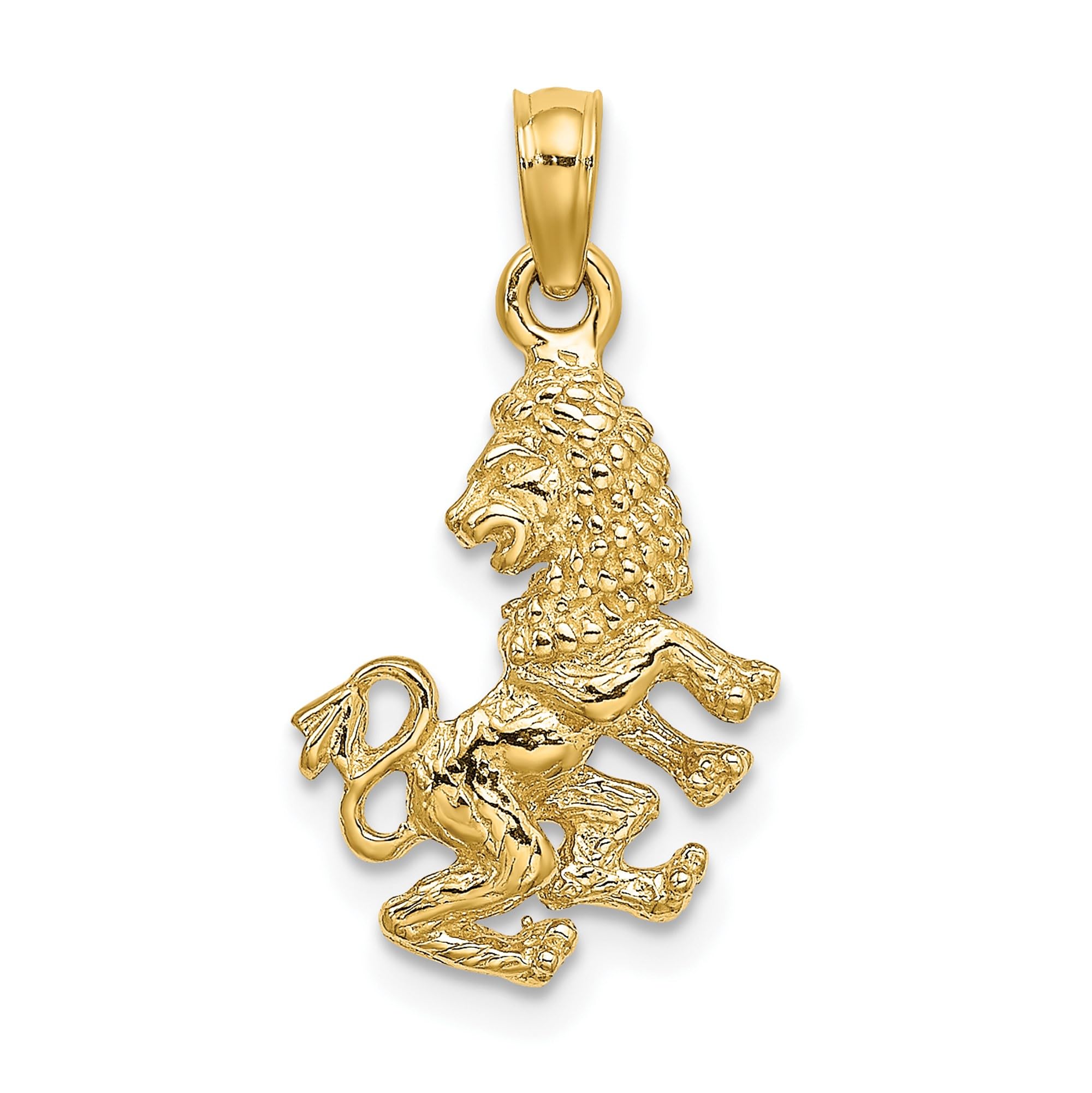 14K Solid Yellow Gold Leo Zodiac Necklace - Lion Head Horoscope Pendant for July & August Birthdays - Astrology Jewelry Gift for Women - Perfect for Birthdays, Anniversaries & Special Occasions