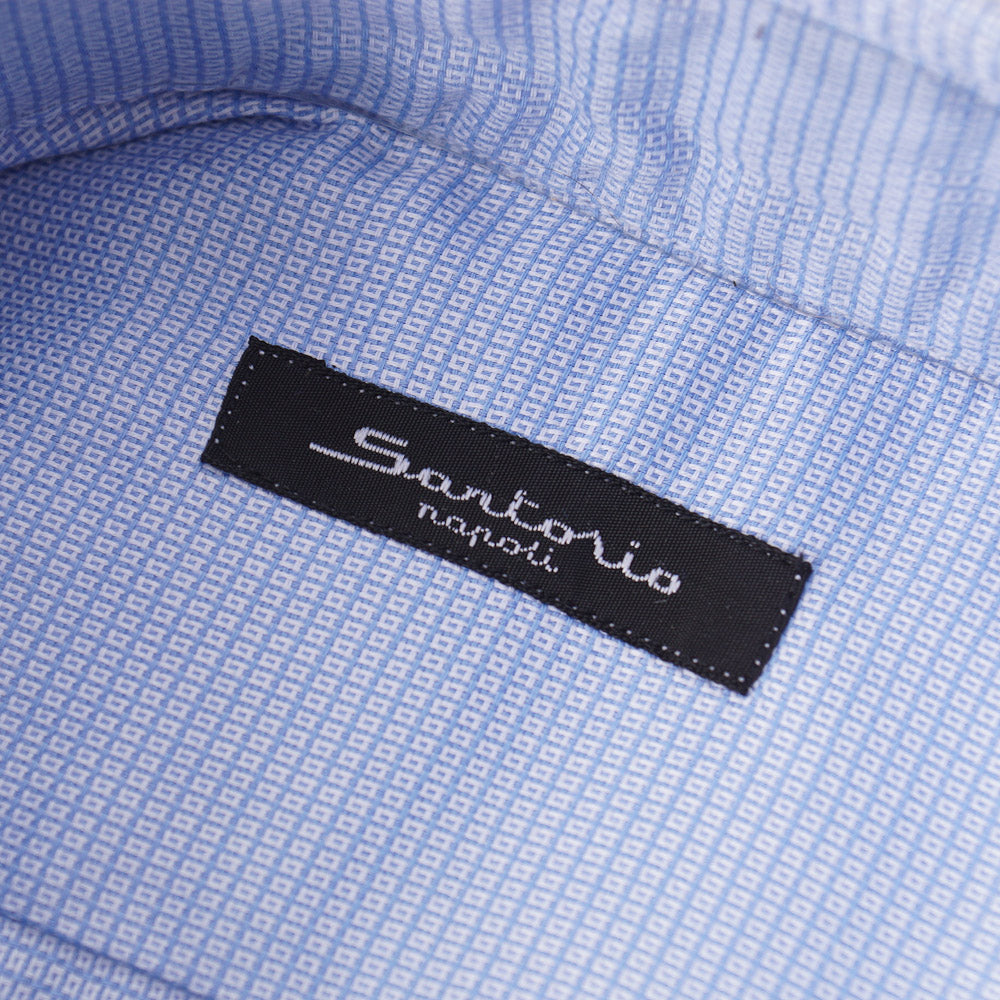 Premium Cotton Patterned Sky Blue Dress Shirt for Men - Perfect for Business Casual, Office Wear & Formal Occasions