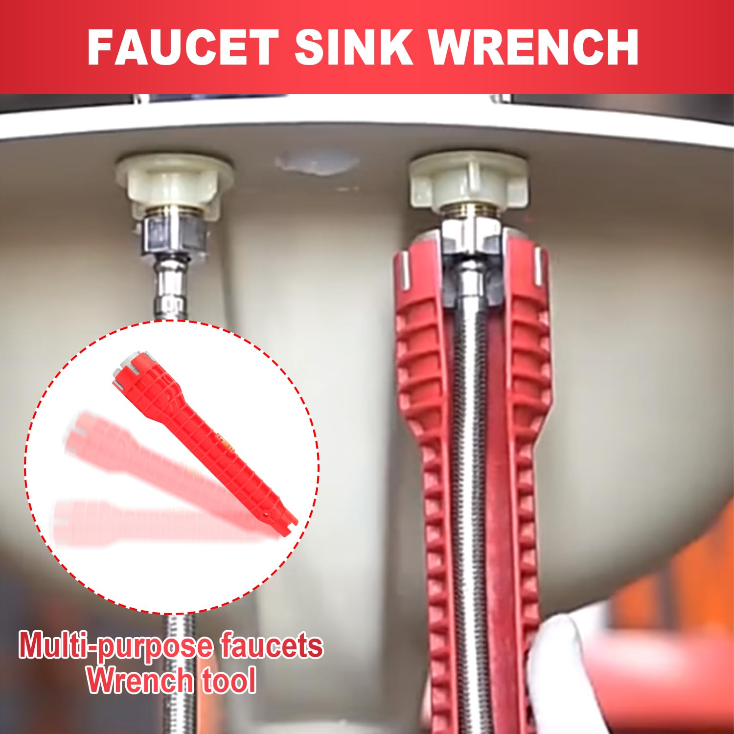 14-in-1 Multifunctional Sink Wrench Tool for Toilet, Bathroom & Kitchen Plumbing - Faucet Installer, Pipe Repair Kit - Perfect for DIY Home Improvement & Professional Plumbing Projects