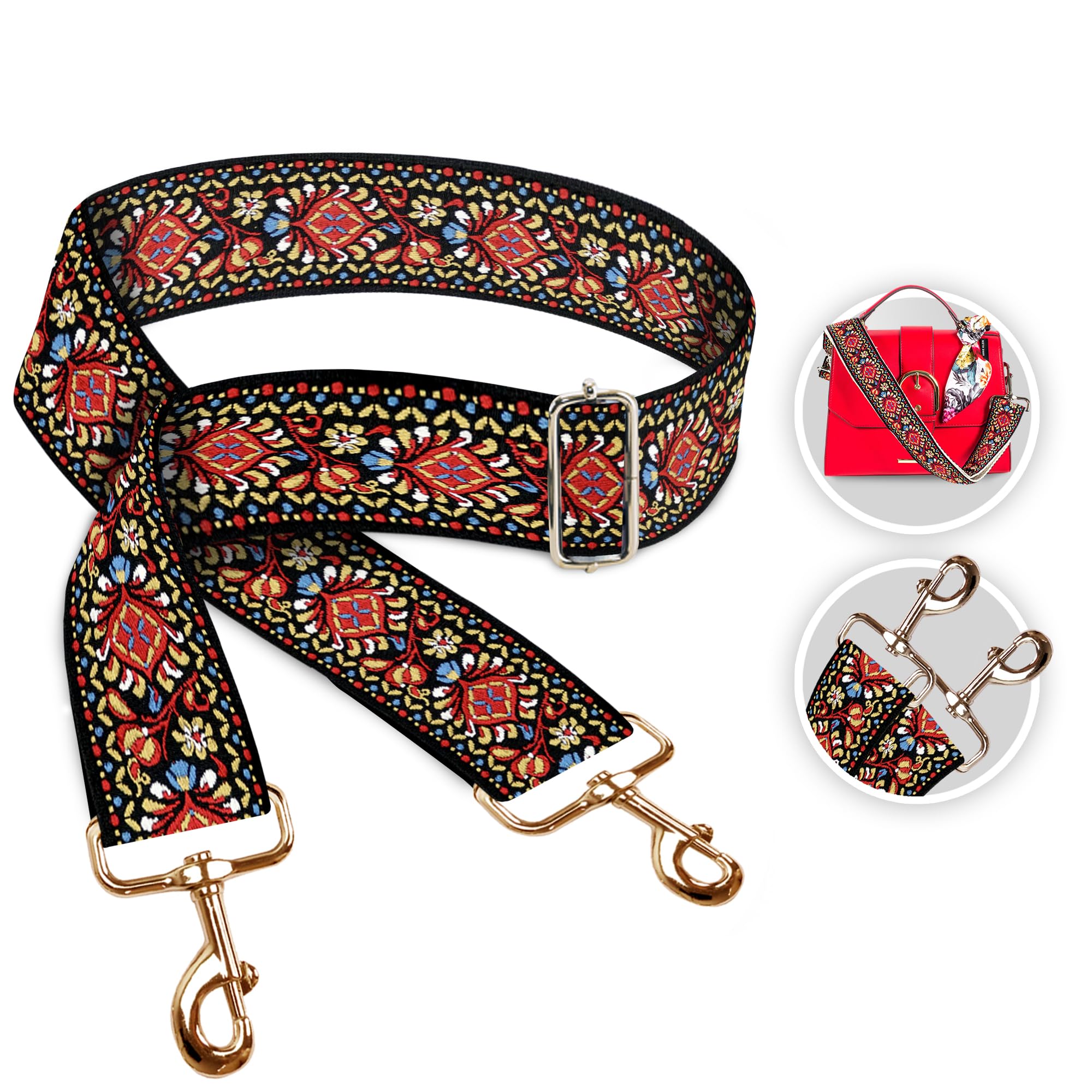 Art Tribute Adjustable Woven Handbag Strap - Replacement Purse Shoulder & Crossbody Strap for Women - Perfect for Tote Bags, Guitar Cases & Fashion Accessories