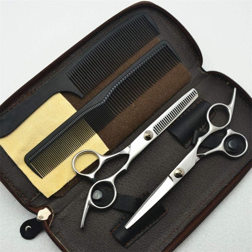Professional Barber Scissors Set - 14cm Stainless Steel Hair Cutting & Thinning Scissors for Salon & Home Use - Pink Hairdressing Shears for Precision Styling & Hair Trimming