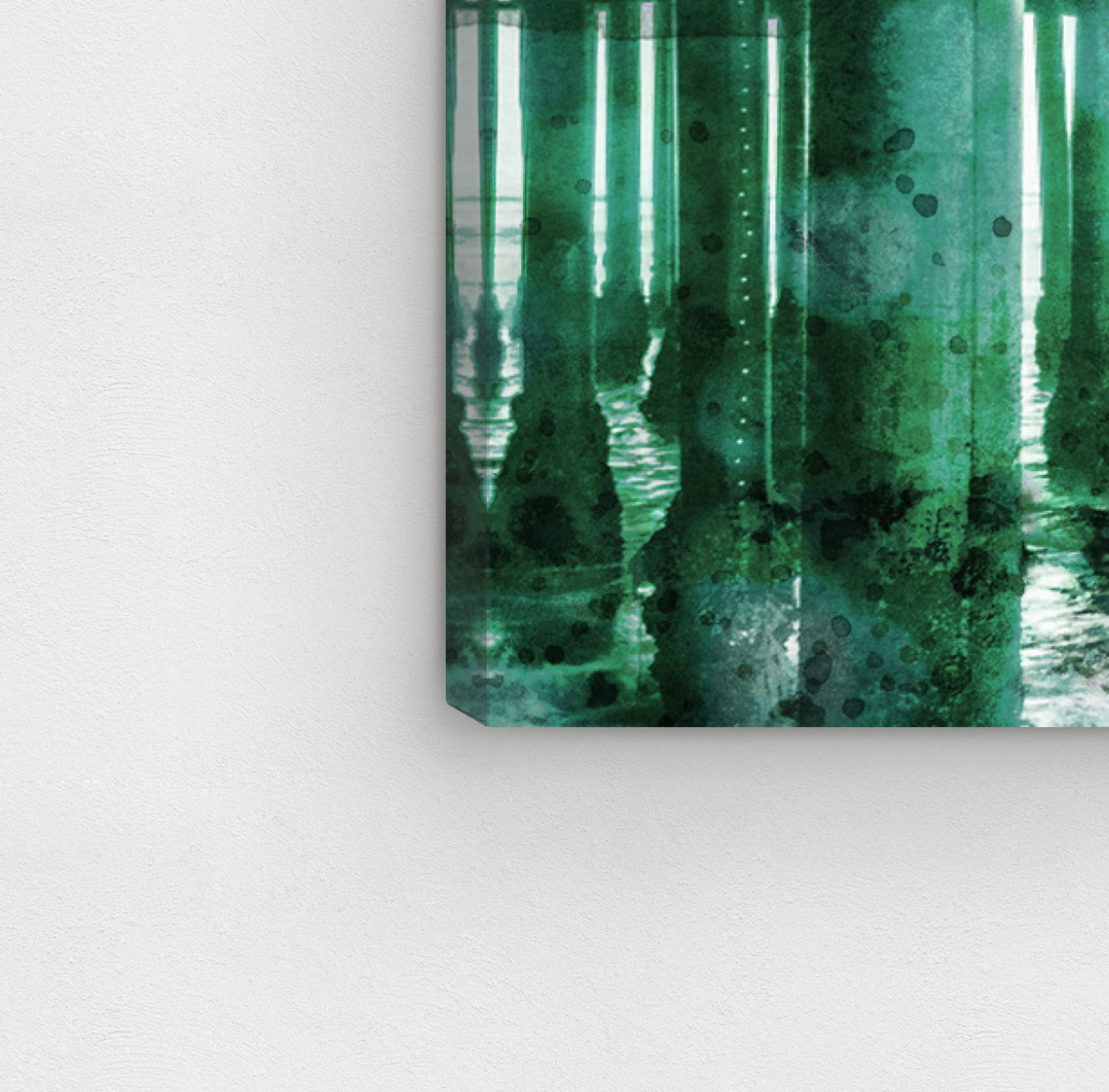 Oliver Gal Artist Co. 'At The Dock Emerald' Architecture Wall Art Canvas Print - 45x30 Inches Green & White Modern Home Decor - Perfect for Living Room, Bedroom or Office Wall Decoration