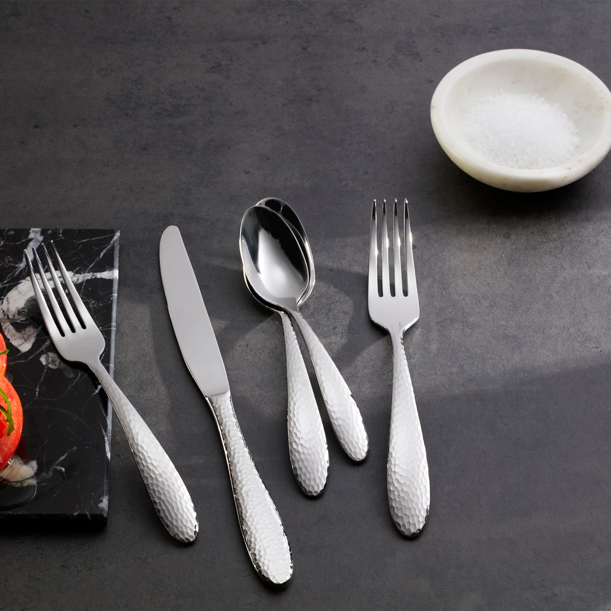 Reyna 45-Piece Stainless Steel Flatware Set - Complete Silverware Set for 8 - Perfect for Dinner Parties, Weddings & Everyday Dining