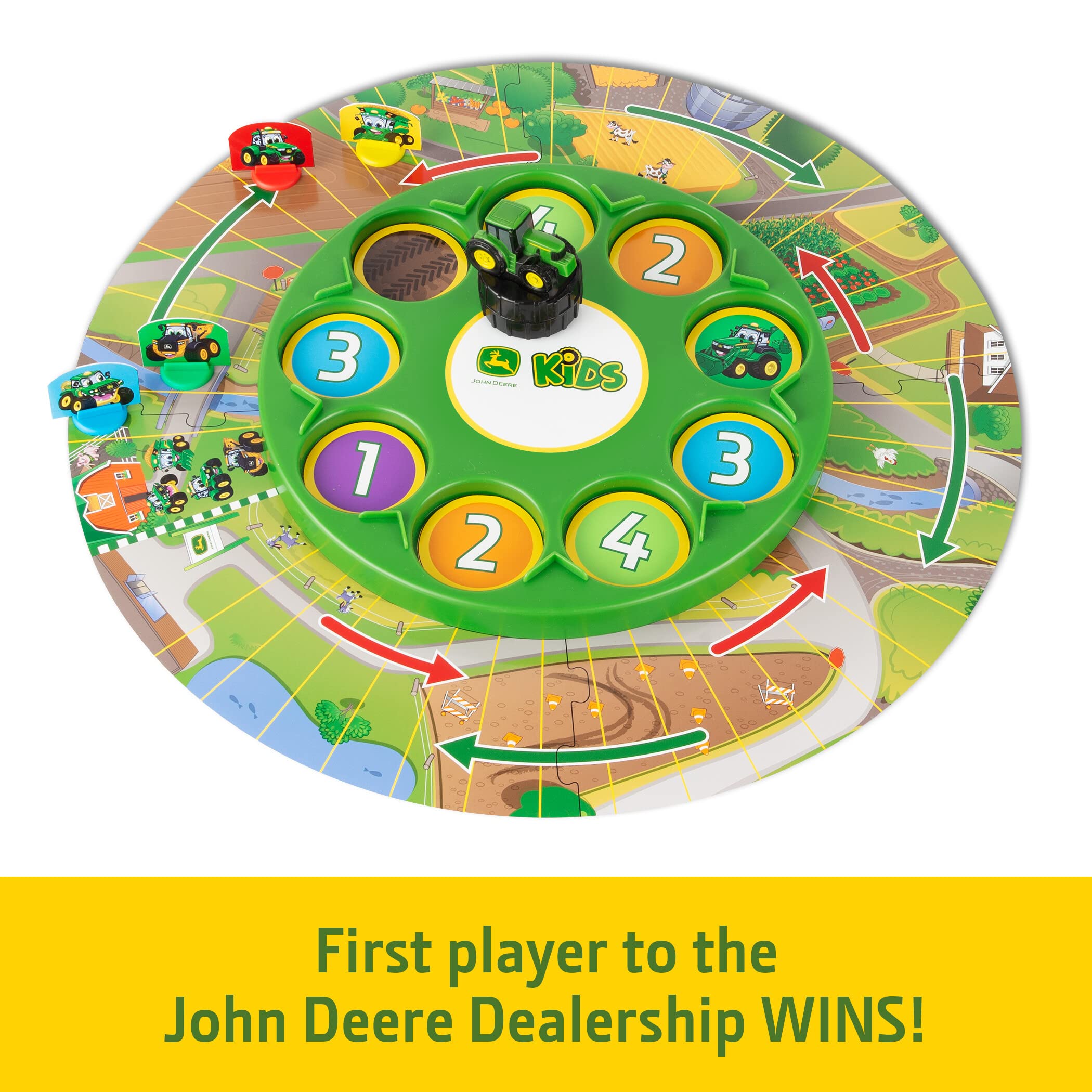 John Deere Go Johnny Go Cooperative Farming Board Game - Fun Family Game Night for Kids Ages 5+ | Educational Farm Toy & Strategy Game for Indoor Play, Birthday Parties & Classroom Activities