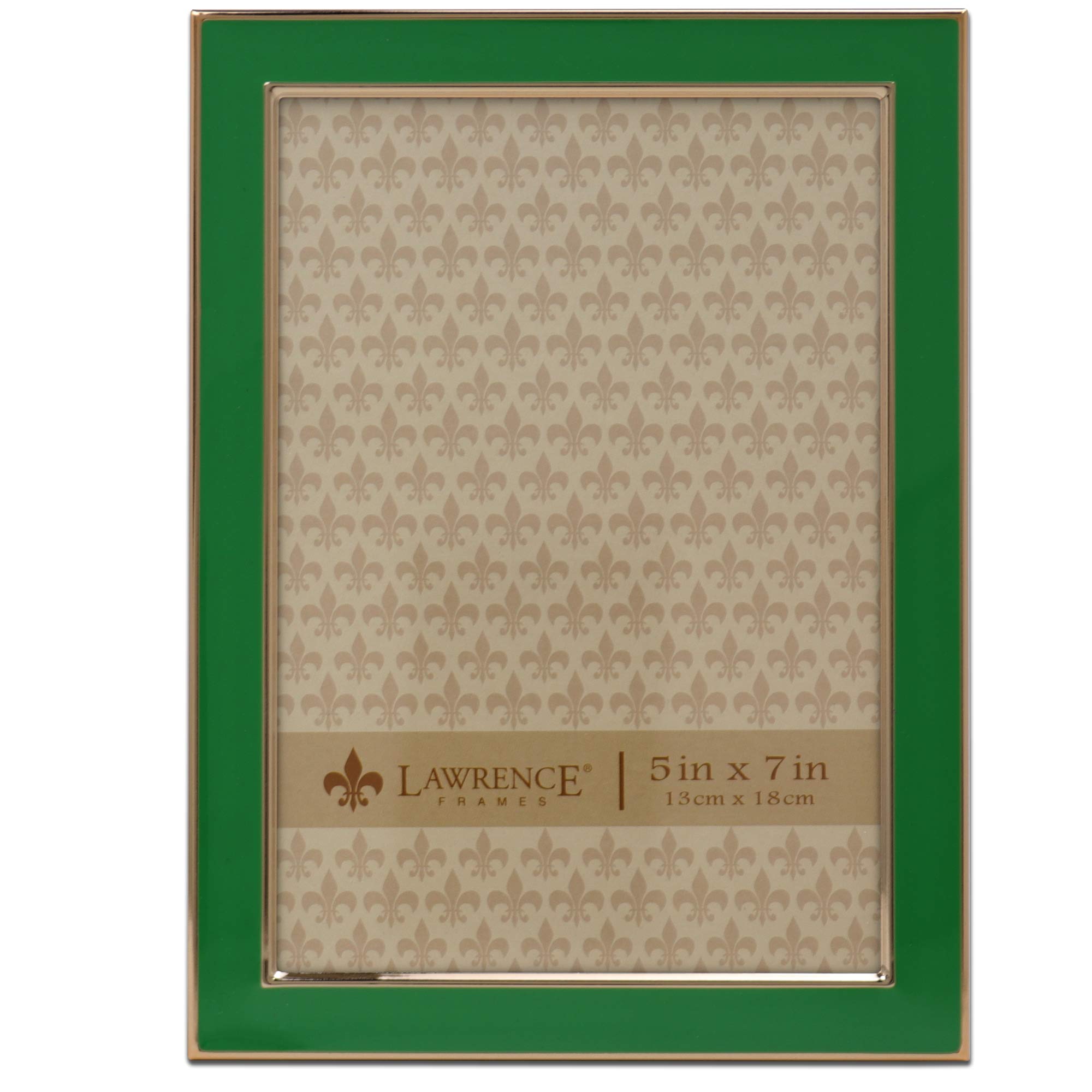 Lawrence Frames 5x7 Green Metal and Enamel Picture Frame - Perfect for Wall Decor, Home Office, and Gift Giving