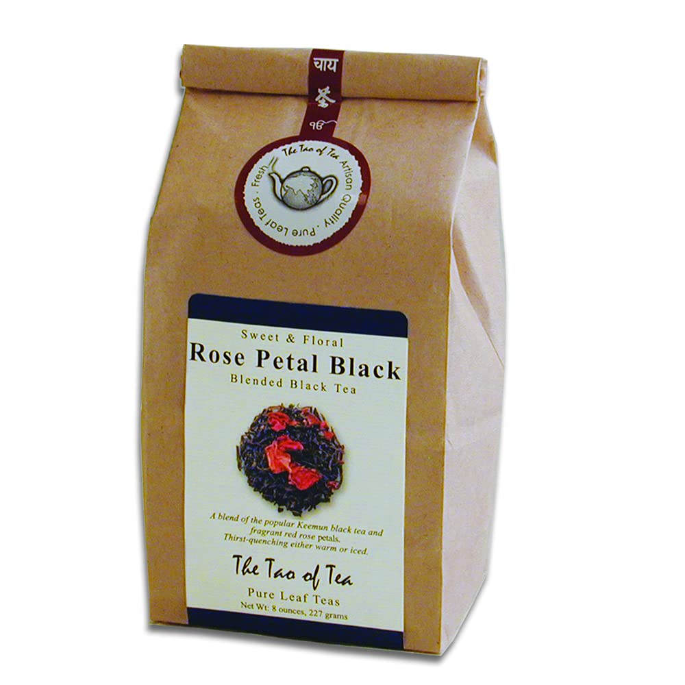 Organic Rose Petal Black Tea - 8oz Loose Leaf Tea Bag | Floral & Aromatic Black Tea Blend | Perfect for Afternoon Tea, Gifts & Relaxation