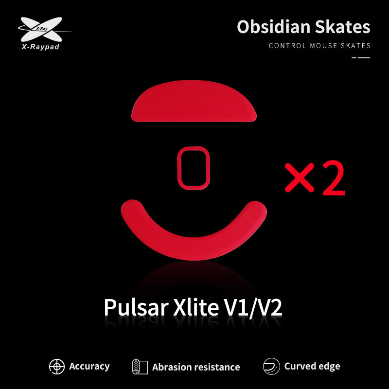 X Raypad Obsidian Mouse Skates - Ultra Smooth PTFE Feet for Pulsar Xlite Series (Xlite V2/V3/V3 eS/V4) - Perfect for Gaming, Esports & Precision Tracking