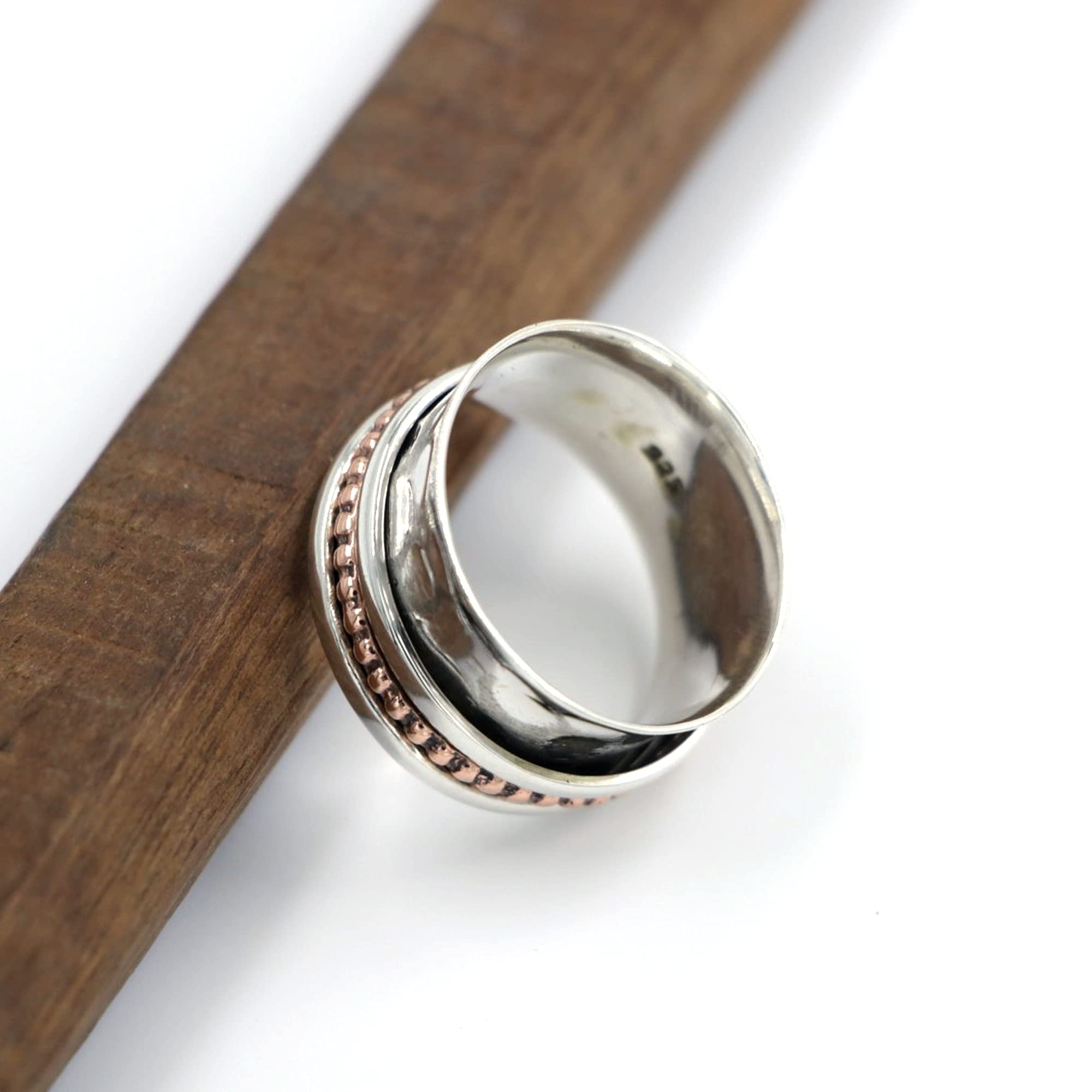 925 Sterling Silver Spinner Ring for Women - Anxiety Relief & Meditation Jewelry, Art Deco Thumb Ring, Elegant Mother's Day Gift, Pre-engagement Promise Ring (Perfect for Stress Relief, Yoga, Meditation & Everyday Wear)