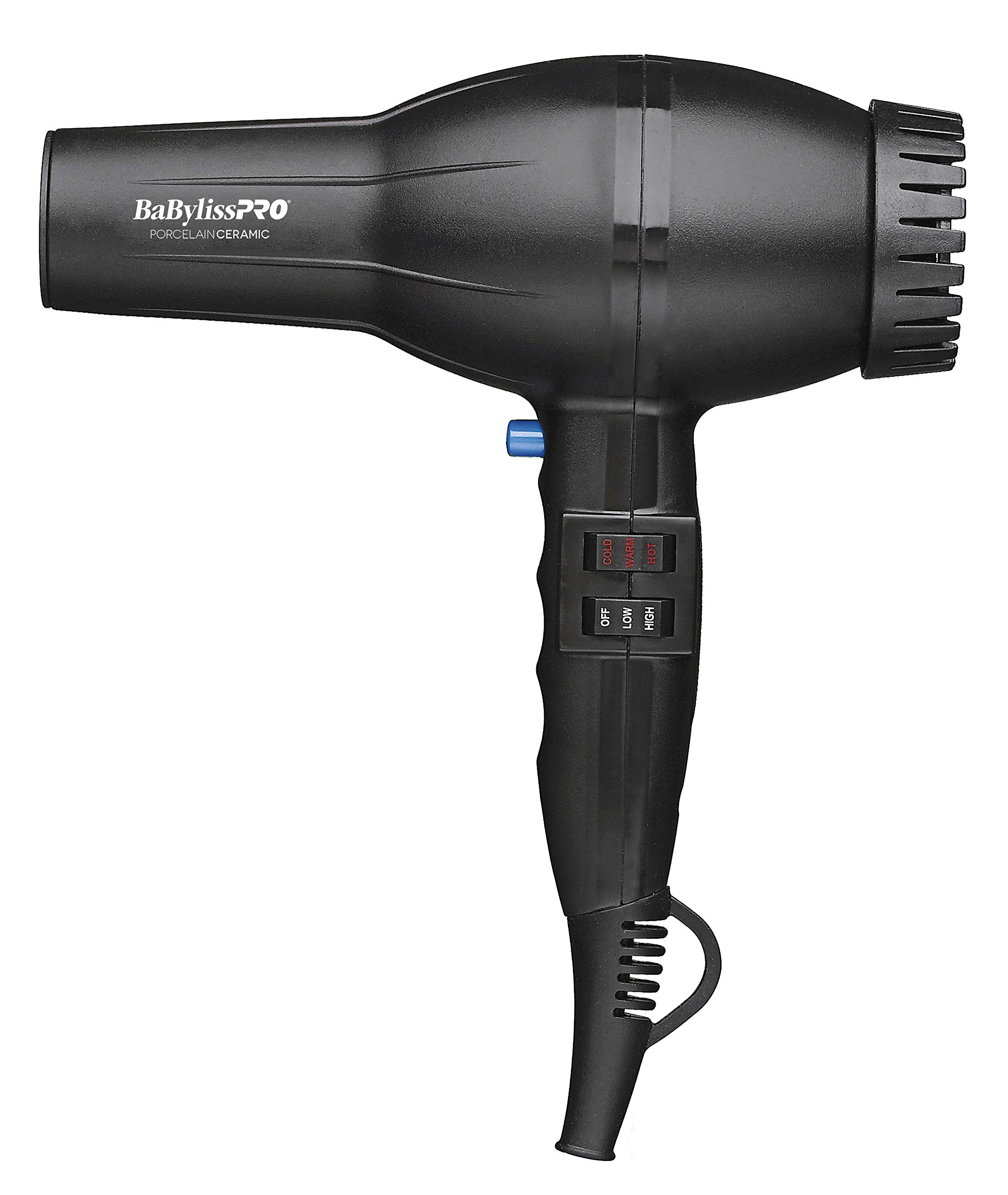 BaBylissPRO Porcelain Ceramic 2800 Hair Dryer - Professional Salon Blow Dryer with Ionic Technology for Frizz-Free Shine (Black) - Perfect for Home & Salon Use, Travel & Styling