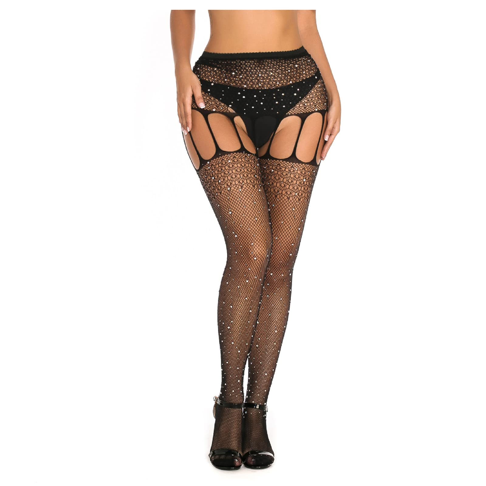 Sexy Women's Suspender Panties - Floral Lace Hollow Out Stockings & Silk Translucent Tights for Winter - Perfect for Date Nights, Lingerie Sets, and Sensual Fashion