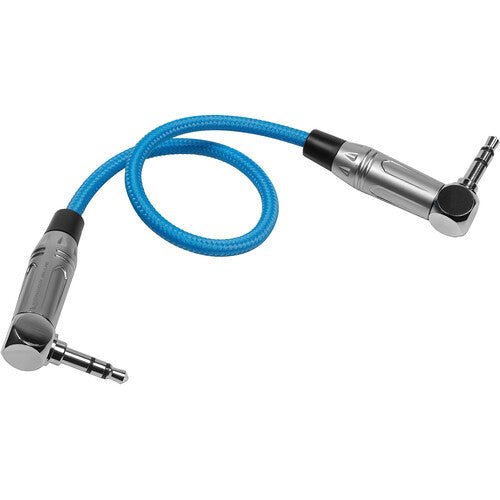 Kondor Blue 3.5mm Right Angle Timecode Audio Cable (10 Inch) - Professional Audio Sync for DSLR, Camcorder & Field Recorders