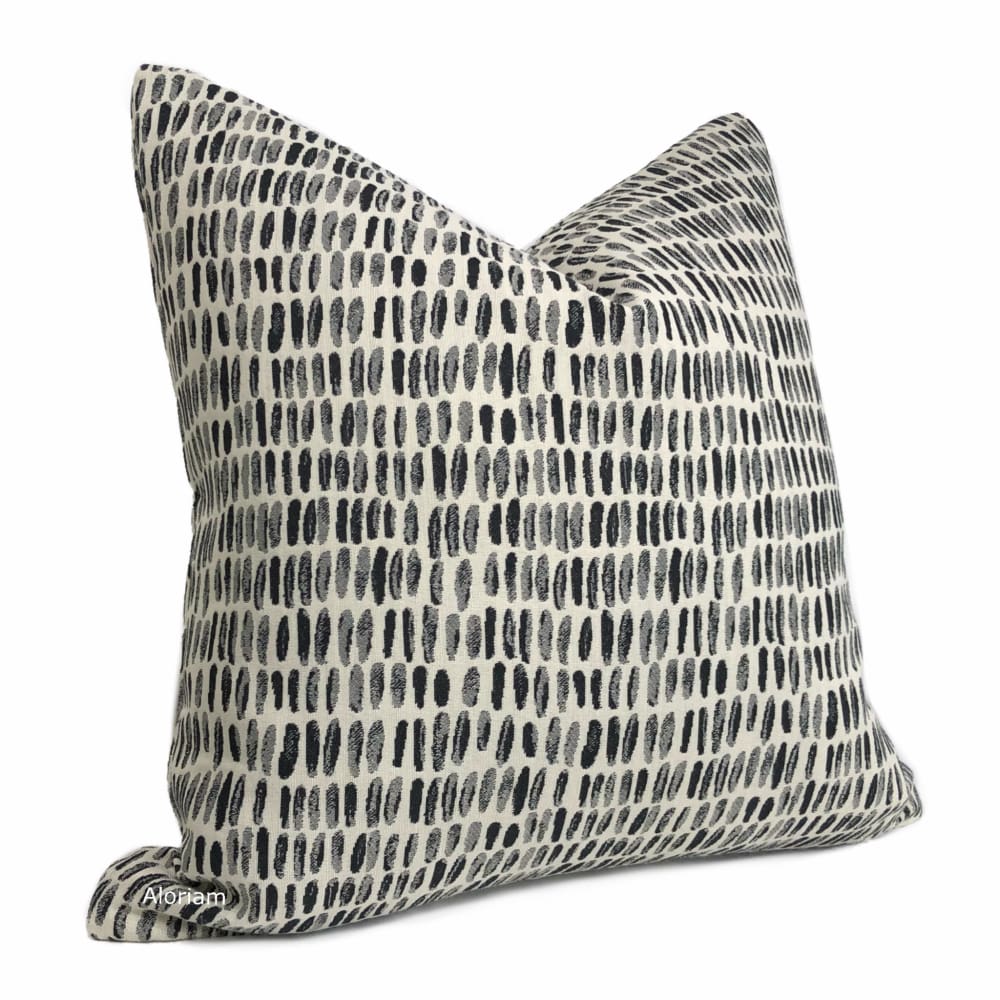 Wilder Black Gray Paint Dabs Pillow Cover - Modern Abstract Decorative Throw Pillow Case for Living Room, Bedroom & Sofa