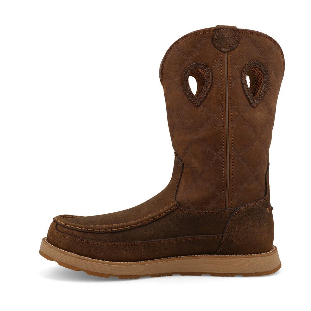 Men's 11 Work Pull-On Wedge Sole Boot - Comfortable Slip-Resistant Shoes for Construction, Warehouse & Outdoor Work