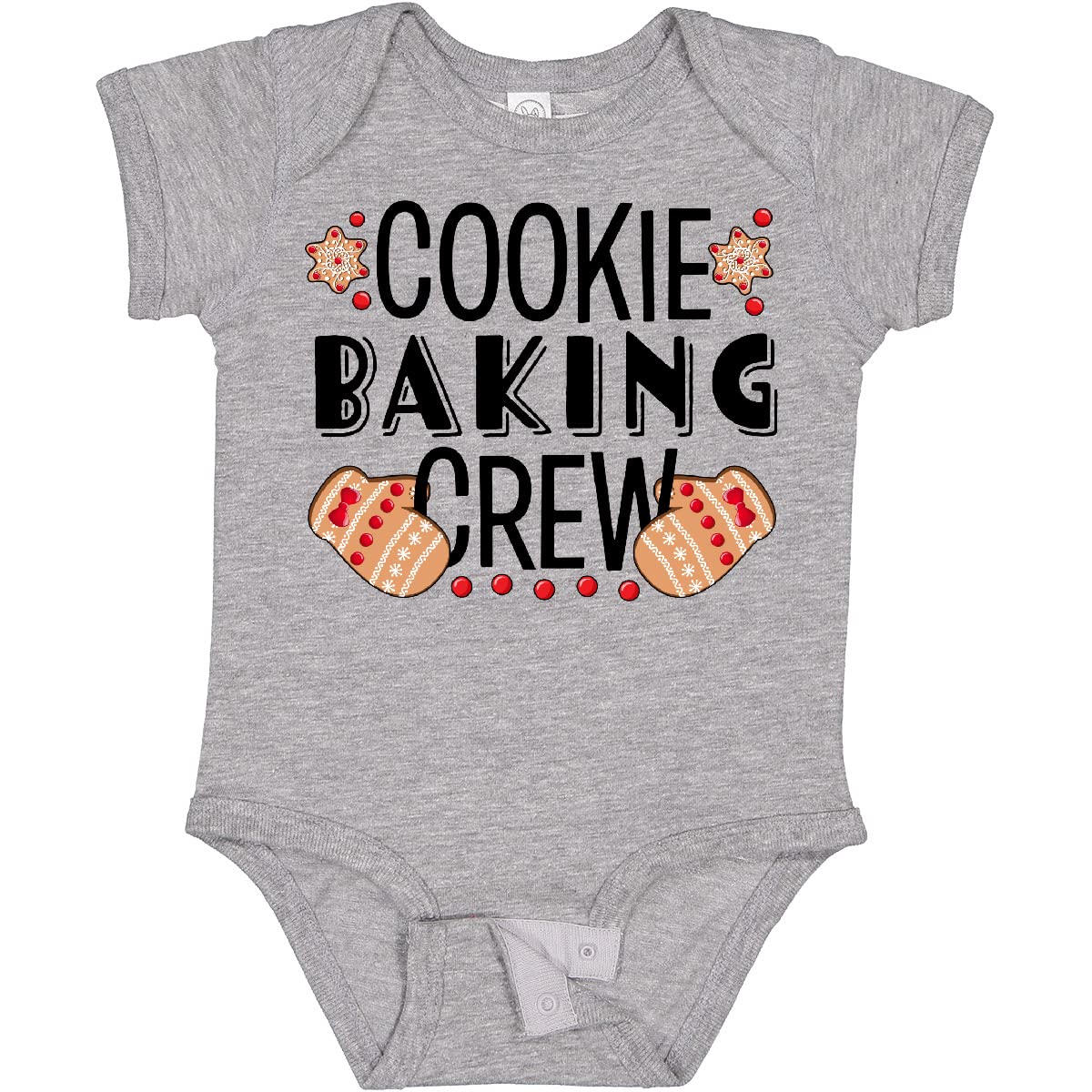 Inktastic Christmas Cookie Baking Crew with Oven Mitts Baby Bodysuit - Cute Holiday Baking Outfit for Infants & Toddlers - Perfect for Christmas Family Photos & Baking Memories