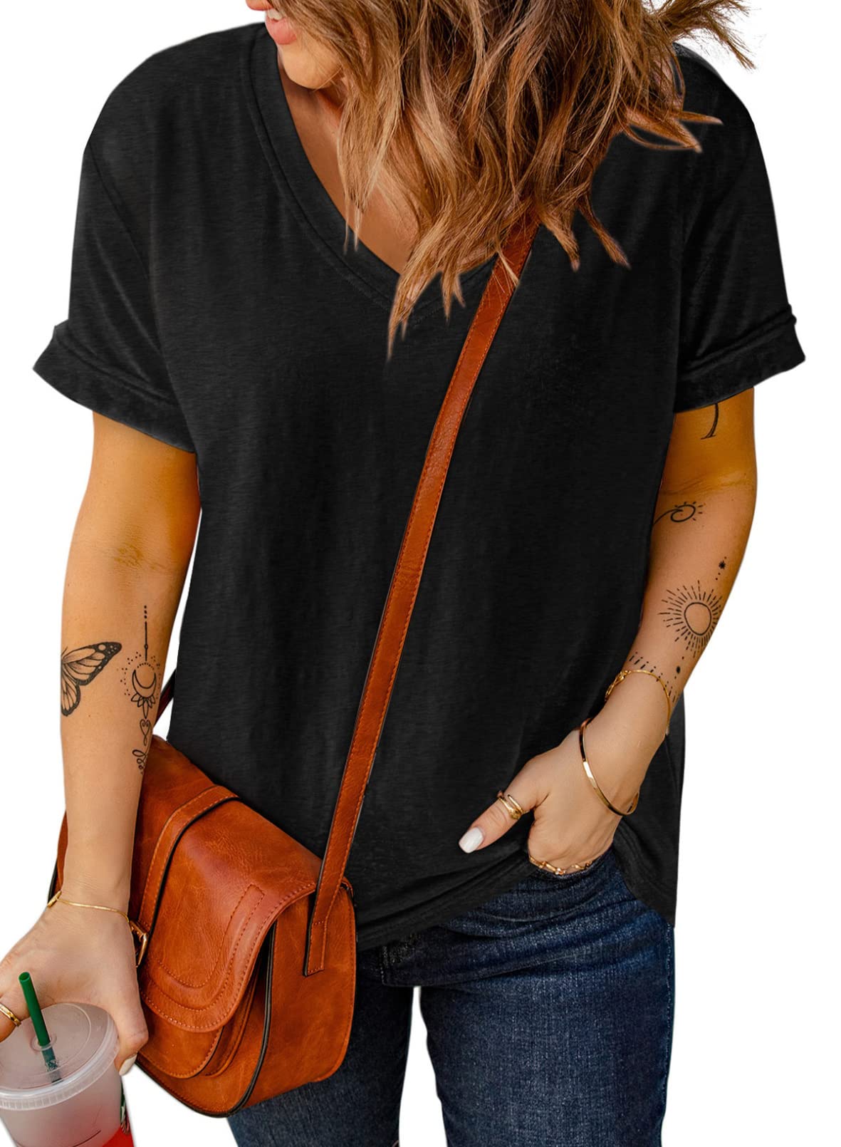 EVALESS Women's Summer Short Sleeve T-Shirt - Sexy Casual Crewneck Top | Trendy Basic Tee for Everyday Wear, Date Night & Beach Outfits