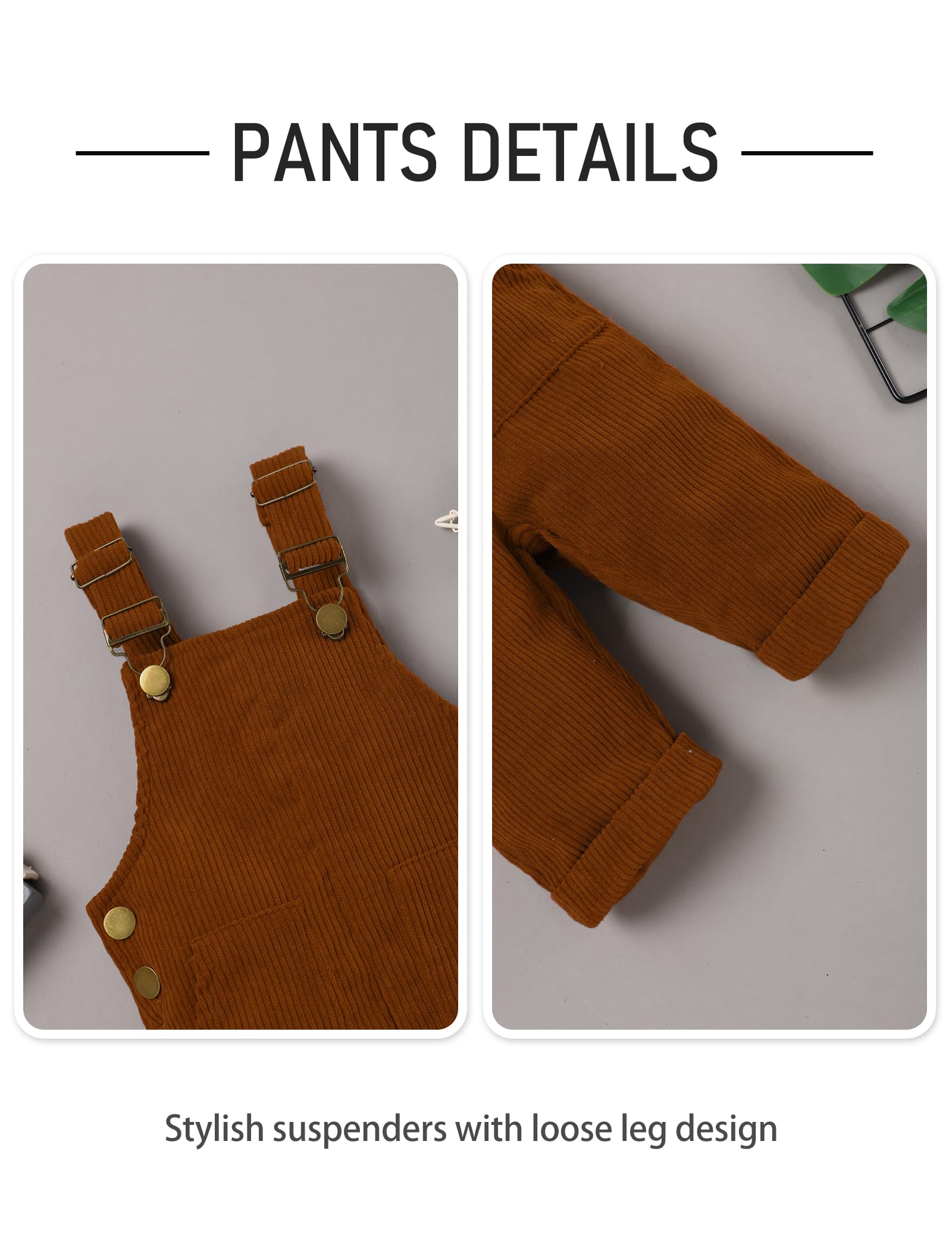 Baby Boy Winter Clothes Set - Long Sleeve Top & Suspender Pants Outfit for Infants & Toddlers | Warm & Stylish Winter Wear for Playdates & Holiday Photos