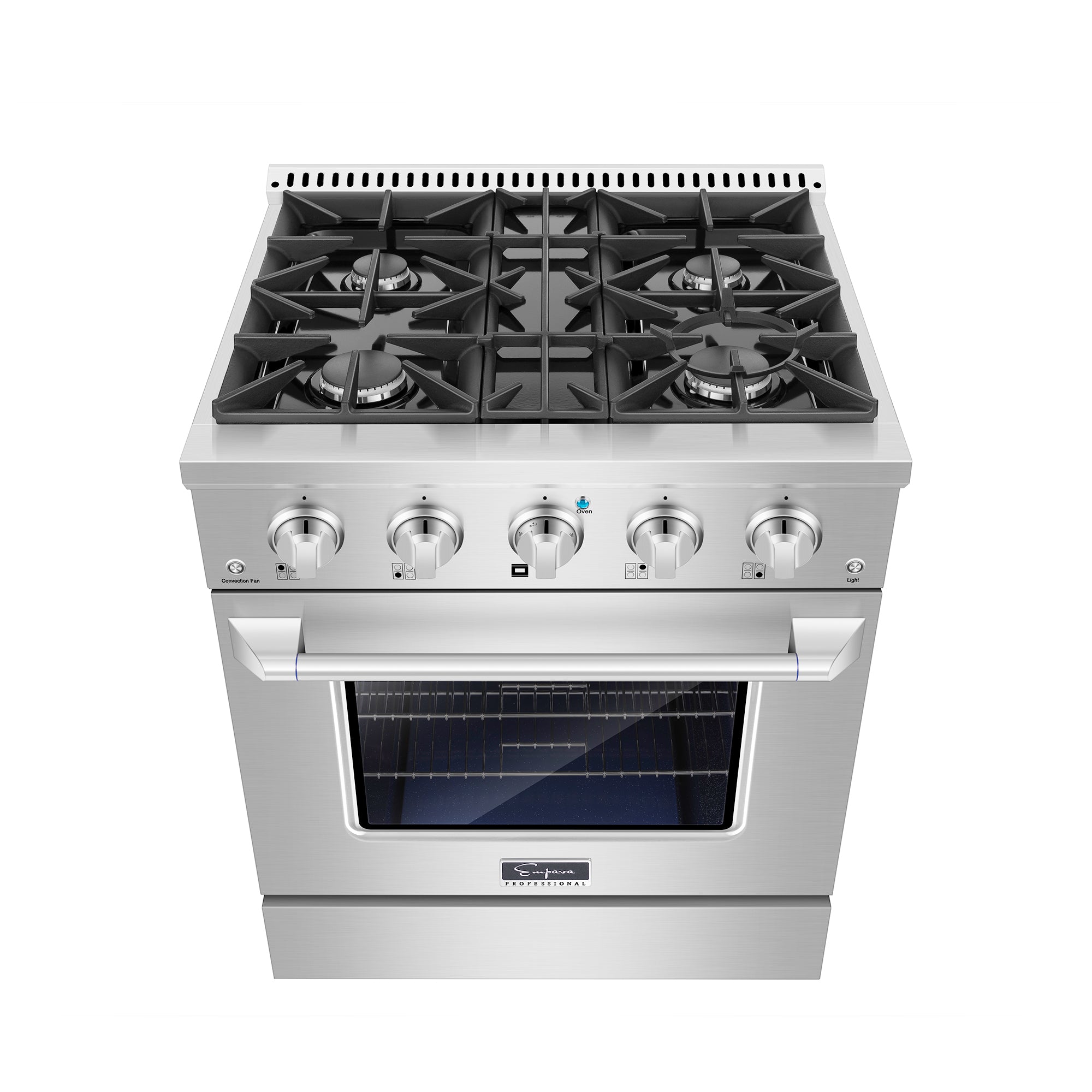 Empava 30 Inch Stainless Steel Pro Style Freestanding Gas Range - 30GR07 | Professional Kitchen Appliance for Home Chefs & Cooking Enthusiasts | Perfect for Baking, Roasting & Stovetop Cooking