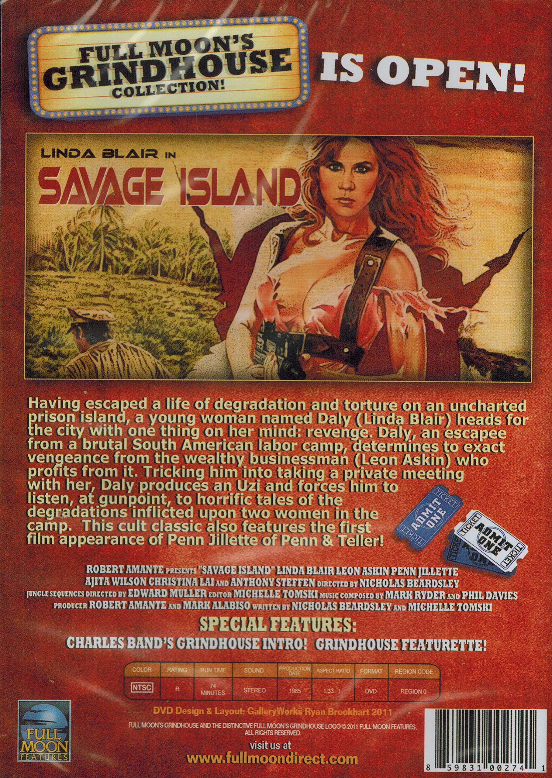Full Moon's Grindhouse Collection: Savage Island - Cult Horror Movie DVD | Classic B-Movie Thriller | Perfect for Halloween Parties & Movie Nights