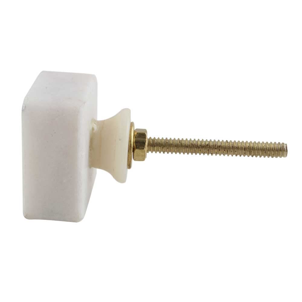 12-Piece Handcrafted Indian Marble Cabinet Knobs - White Square Decorative Drawer Pulls for Dressers, Cabinets & Luxury Doors | Elegant Home & Office Upgrade