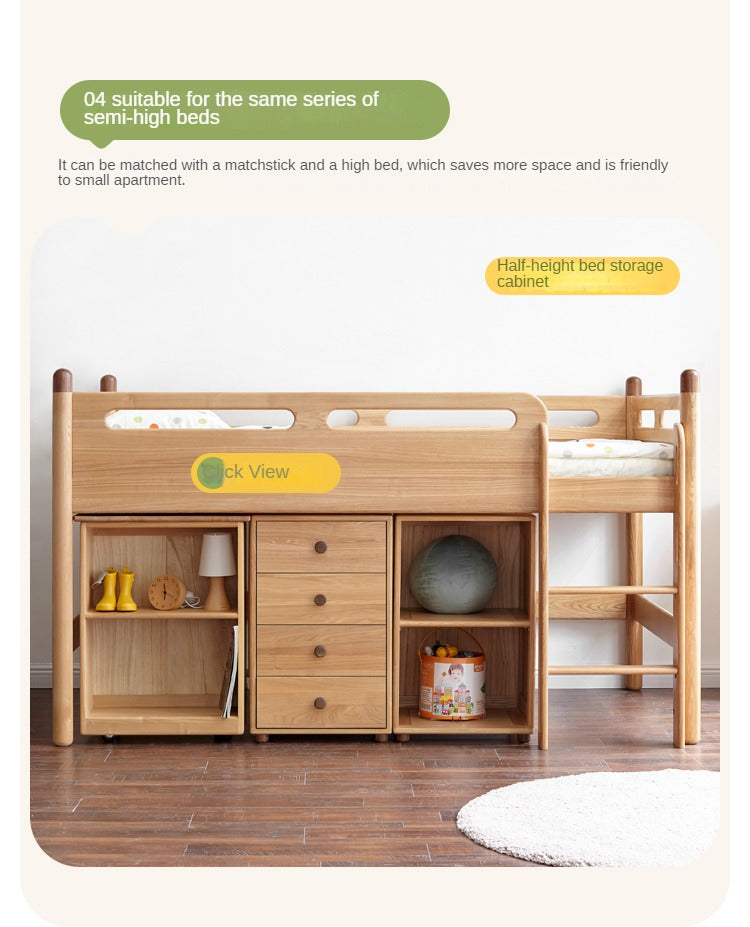 Oak Solid Wood Kids Dresser with 3 Drawers - Natural Wood Chest of Drawers for Nursery & Bedroom - Sturdy Storage Cabinet for Clothes, Toys & Baby Essentials