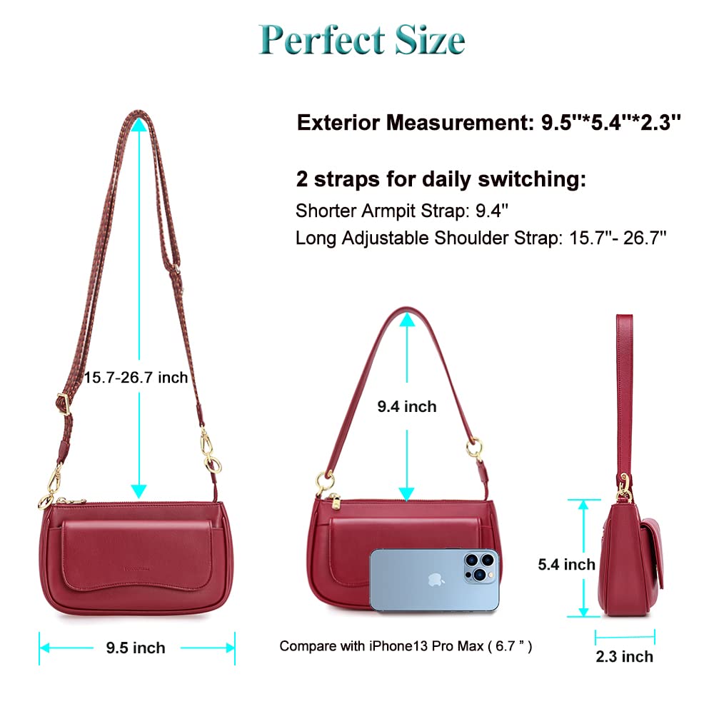 Peacocktion Vegan Leather Crossbody Bag for Women - Casual & Travel Use
