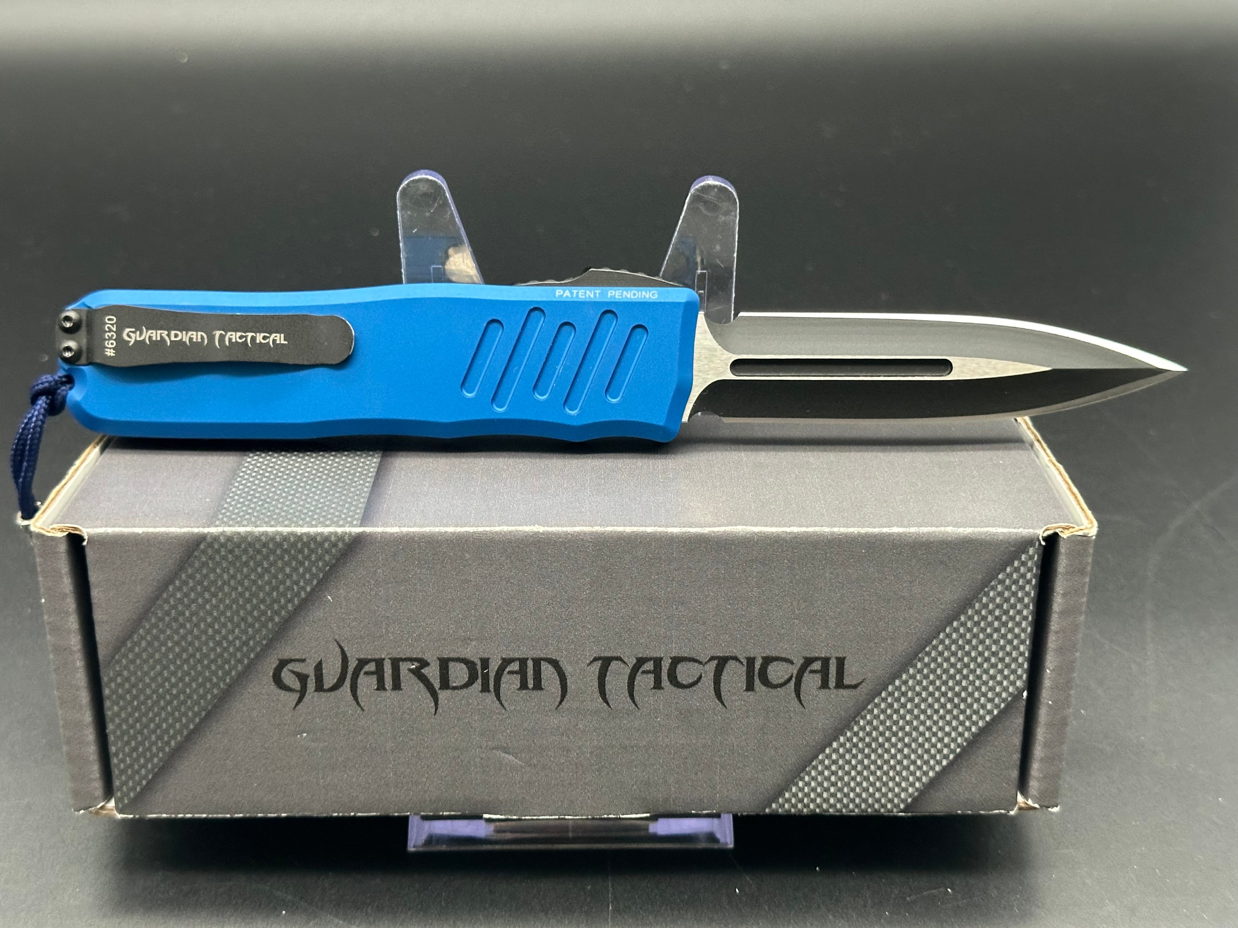 Guardian Tactical RECON-035 Double Action OTF Automatic Knife - Blue Two-Tone Blade (3.3