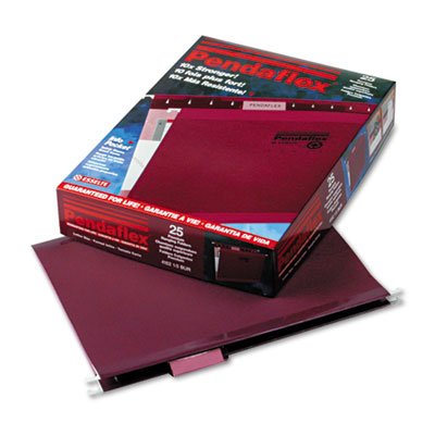 Durable Reinforced Hanging Folders with 1/5 Tab - Letter Size Burgundy File Folders (25-Pack Box) - Perfect for Office Organization, Document Storage & Filing Systems