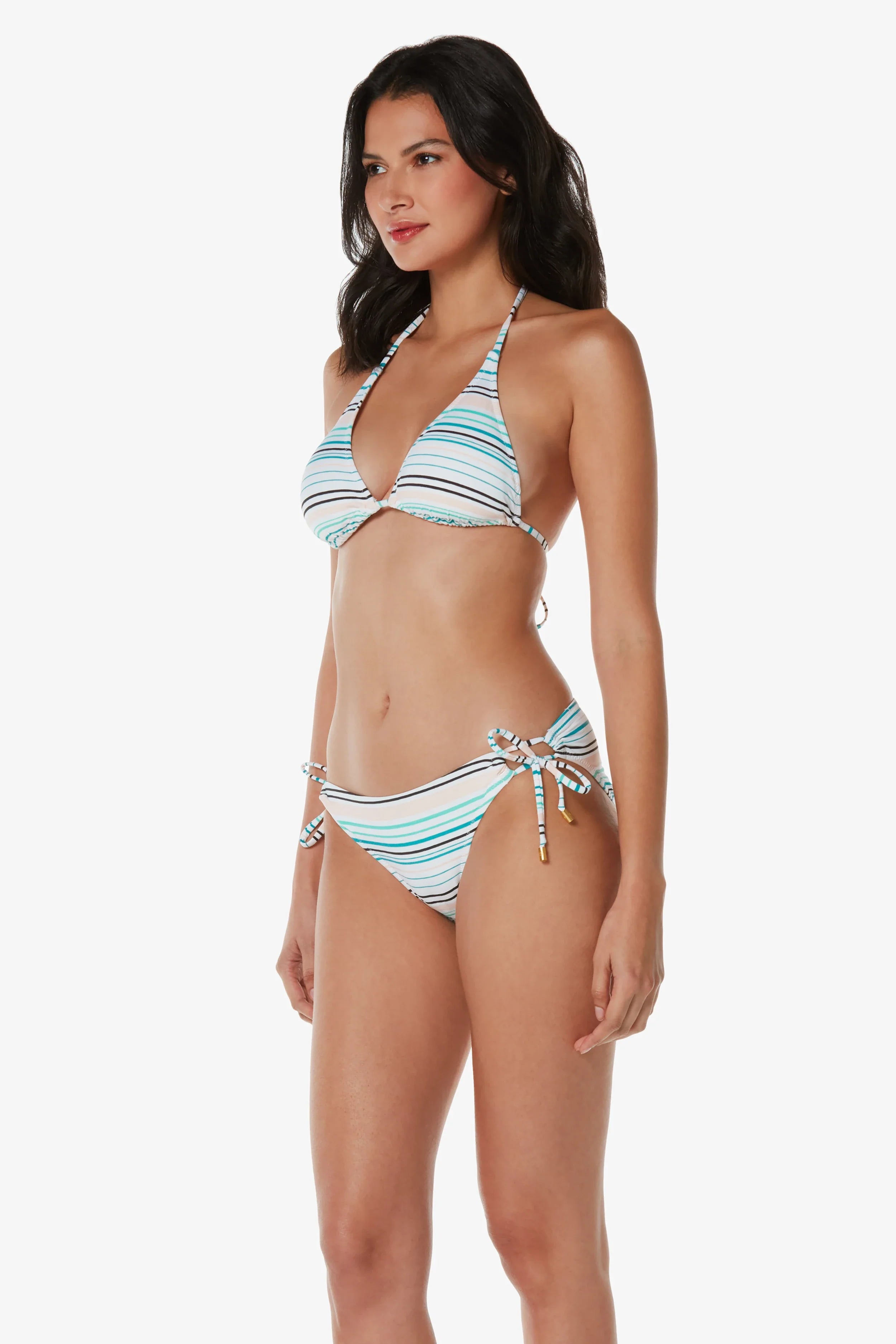 Textured Coastal Stripe String Bikini Top - Sexy Swimwear for Beach Vacation & Pool Party | Women's Summer Fashion