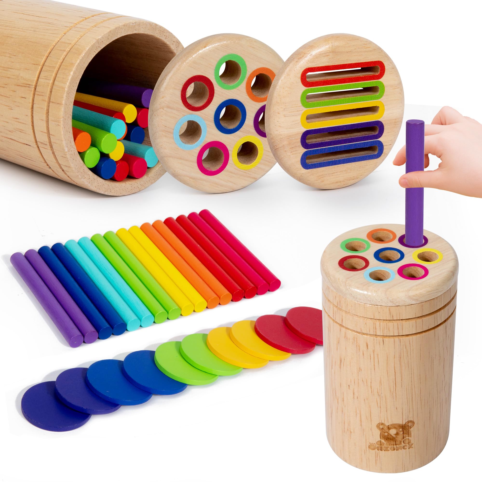 Wooden Color Sorting & Matching Toy for Toddlers 1-3 Years - Montessori Sensory Learning Coin Box, Fine Motor Skills Development Toy - Perfect for Preschool Classroom, Daycare & Home Learning Activities