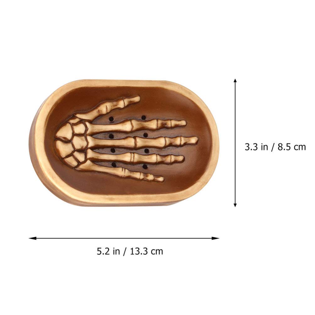 TOYANDONA 2-Piece Skeleton Hand Soap Dish - Halloween Resin Soap Tray for Bathroom Decor, Gothic Home Accessories | Perfect for Halloween Party, Spooky Decor & Bathroom Organization