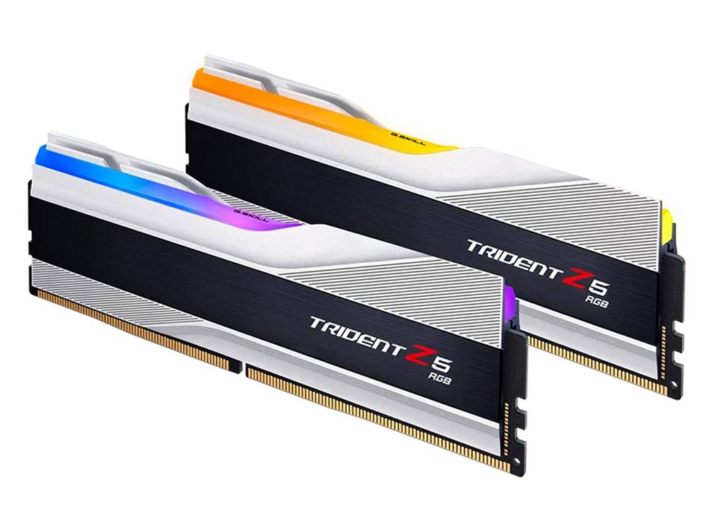 G.Skill Trident Z5 RGB 64GB (2x32GB) DDR5 RAM 6000MHz CL30 Desktop Memory Kit - Silver | High-Performance Gaming & Content Creation PC Builds
