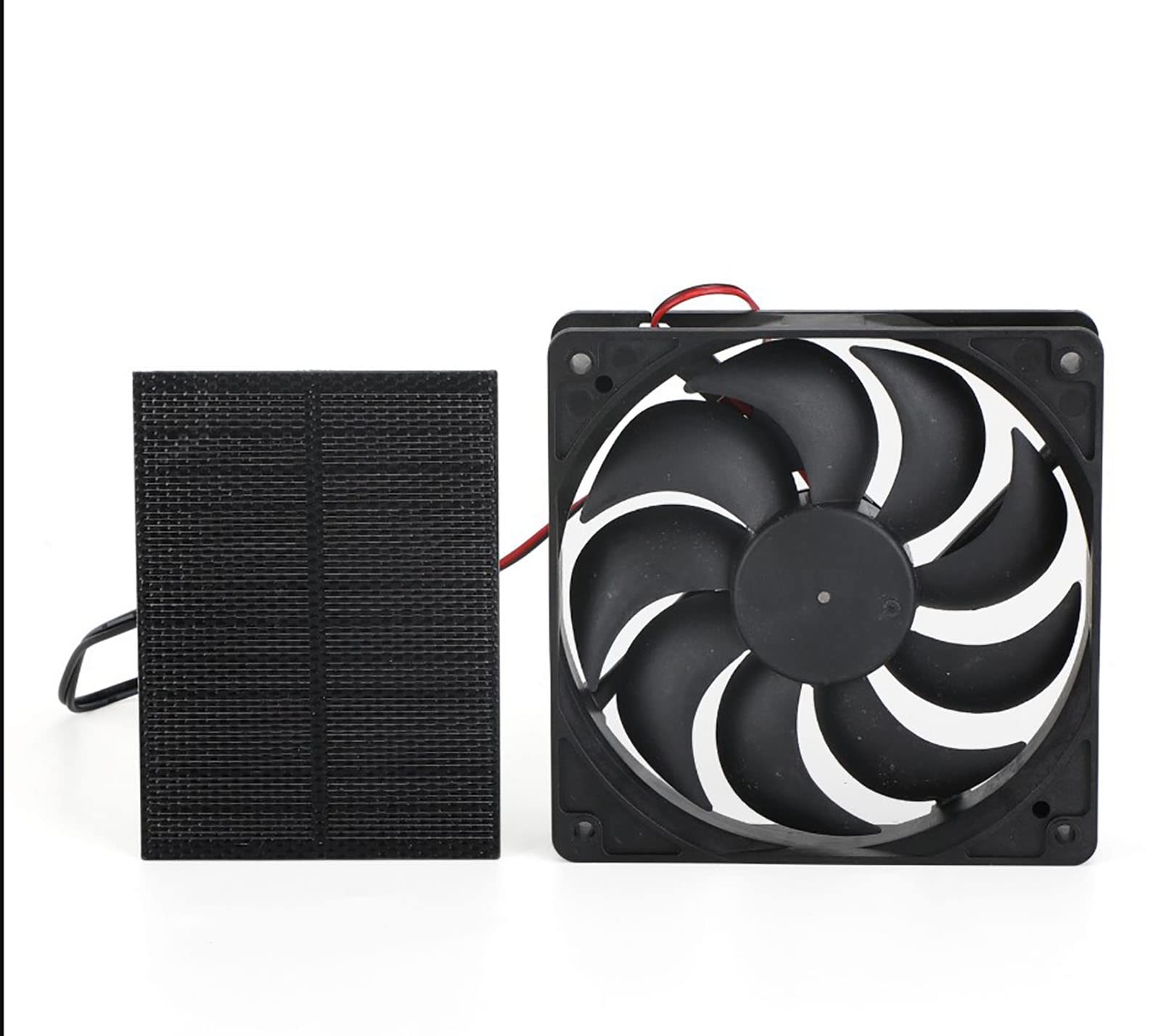 LJJ 6 Inch Solar Panel Fan Kit - Waterproof Portable Dual Exhaust Fan with Solar Panel for Home Greenhouse Ventilation - Perfect for Greenhouses, Sheds, RVs, and Outdoor Cooling