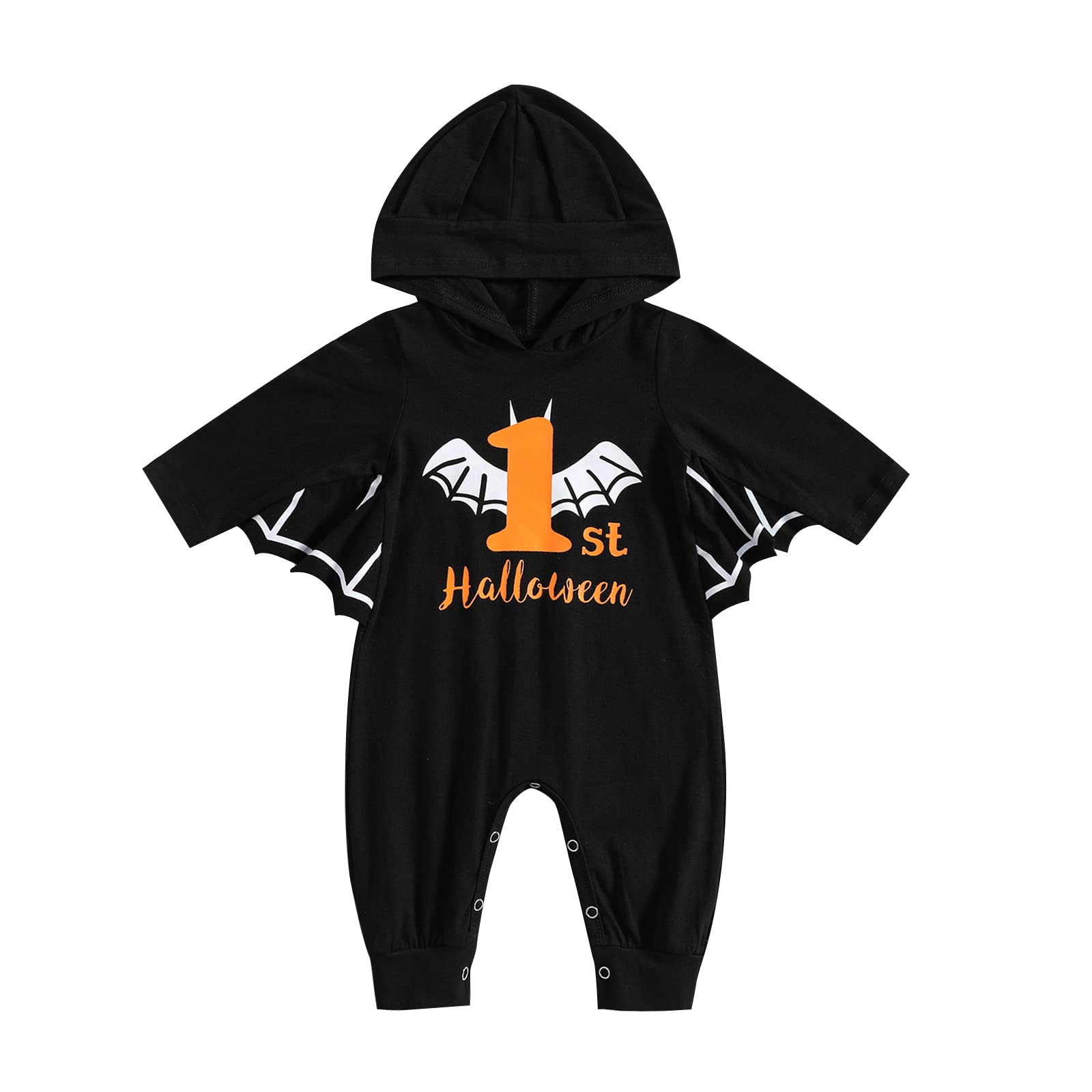 My 1st Halloween Outfit - Unisex Baby Romper Pumpkin Bat Jumpsuit for Newborn Boys & Girls | Cute Halloween Costume for Infants, Photo Shoots & Trick-or-Treating