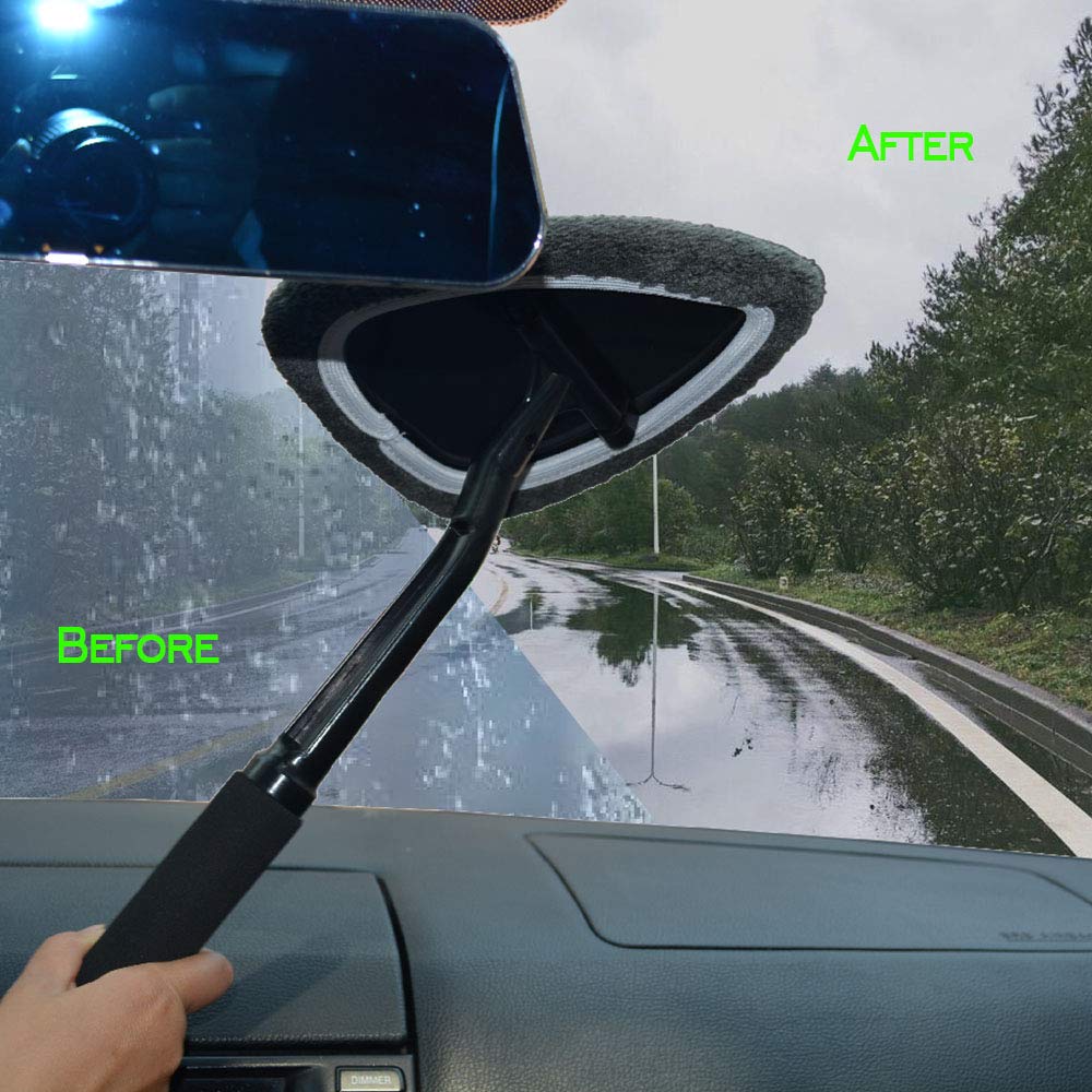 Car Windshield Cleaner Kit - 6Pcs Microfiber Brush & Towel Set for Auto Glass Cleaning