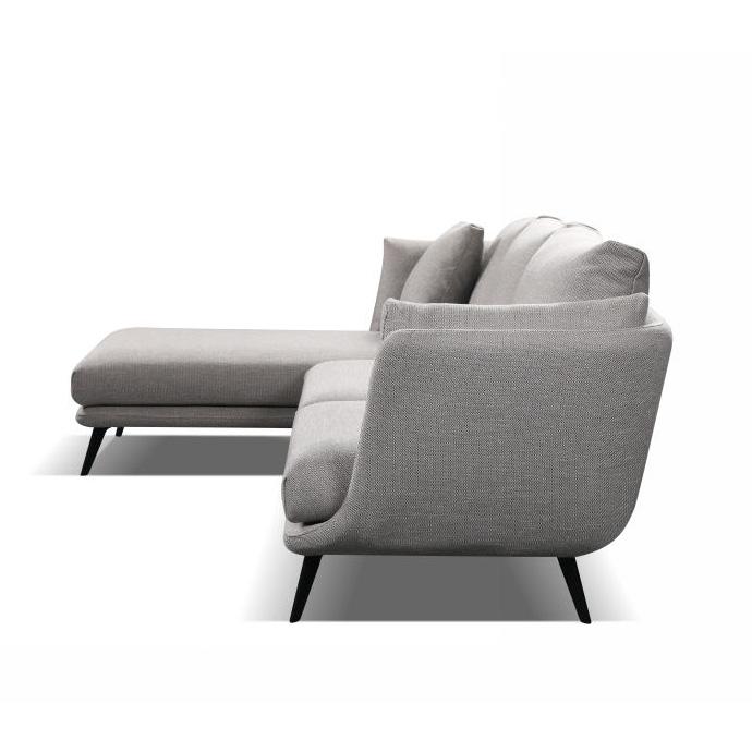 RANNI 3-Seater Sofa with Left Chaise in Warm Grey - Modern L-Shaped Sectional Couch for Living Room, Lounge & Family Room Comfort