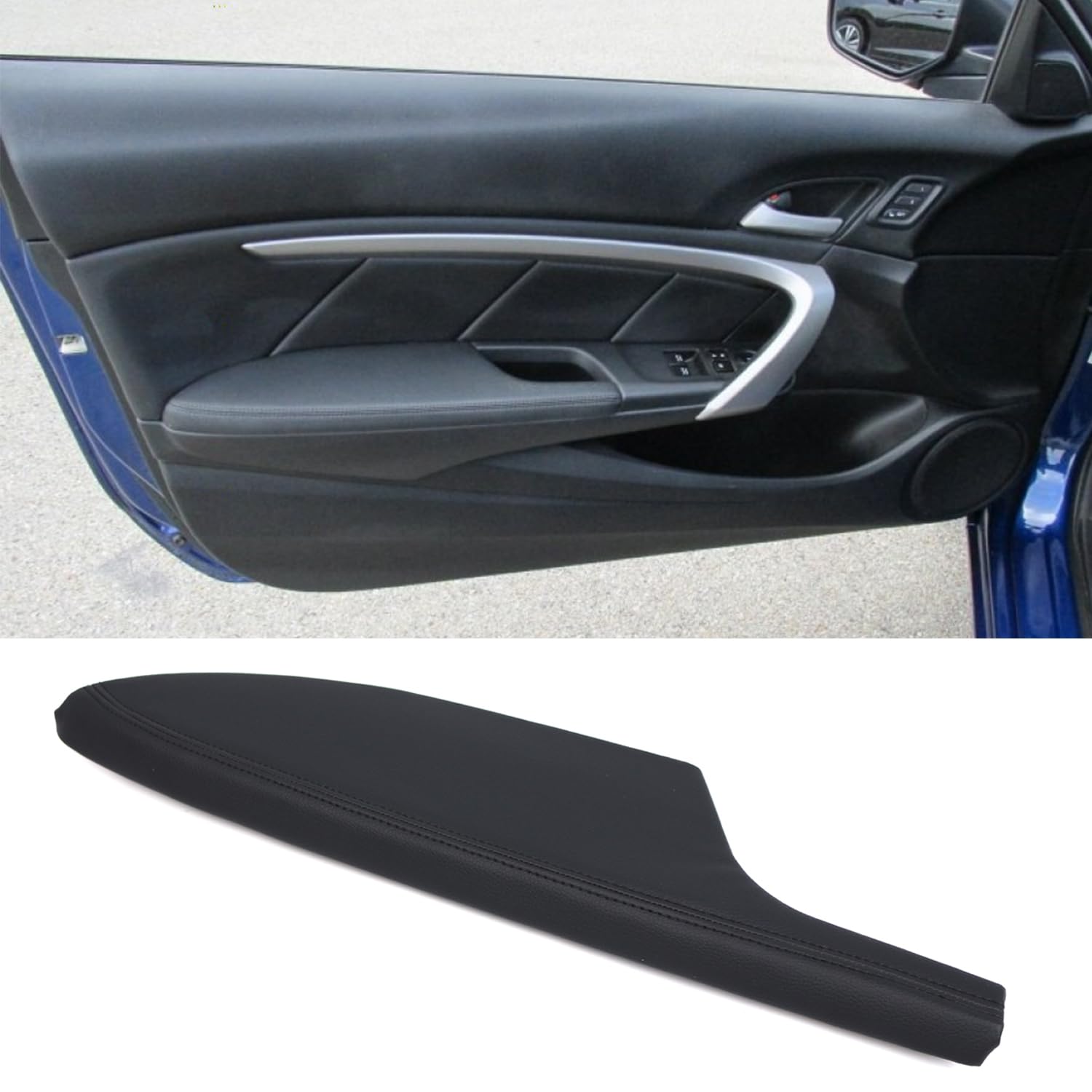 GSRECY Black Front Door Panels Armrest Compatible with 2008-2012 Honda Accord Coupe 2 Door - Left Driver Side Interior Accessories | Durable Replacement for Worn Armrests, Easy Installation Upgrade for Car Interior Comfort