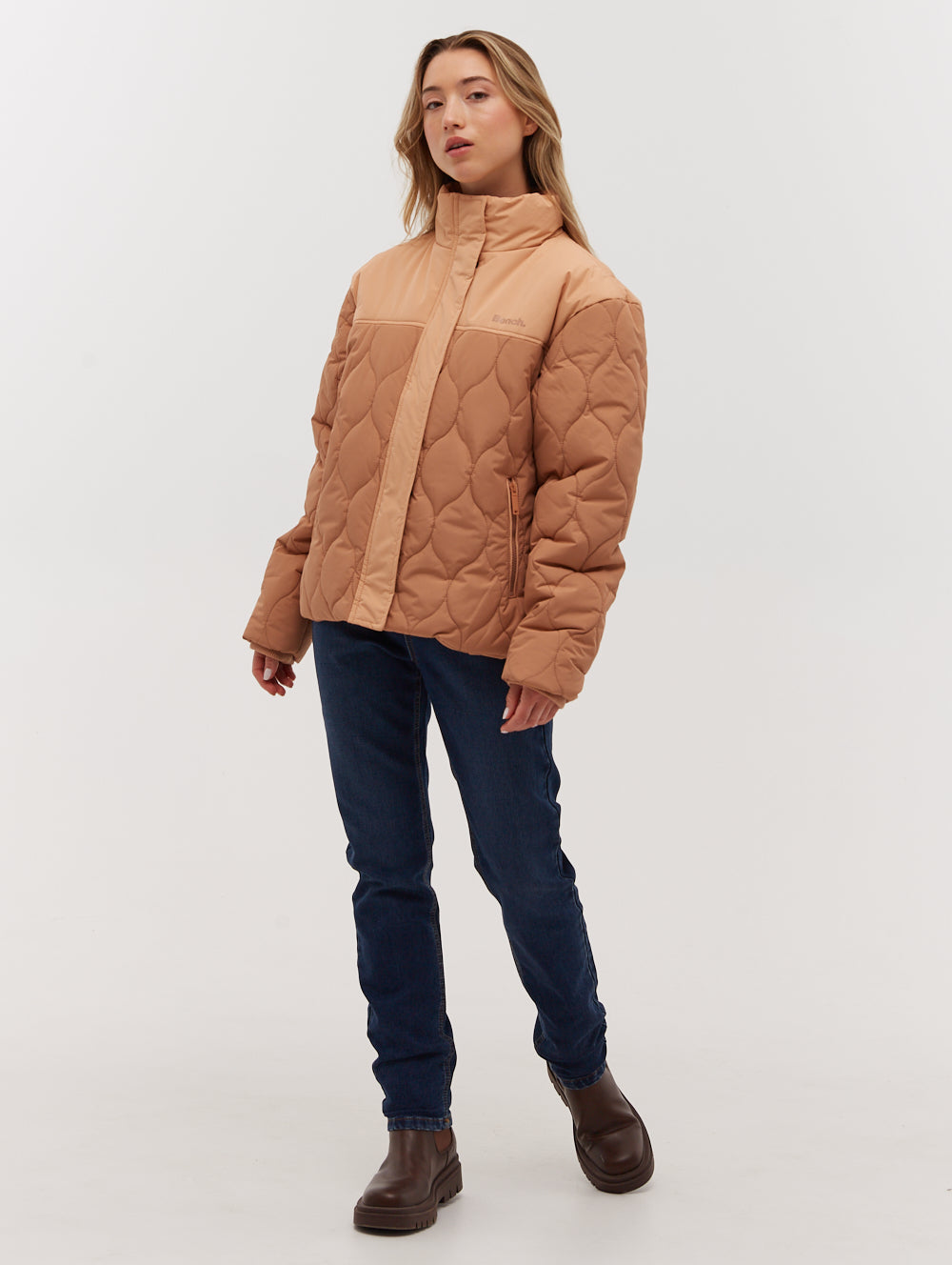 Jorgia Quilted Jacket for Women - Lightweight Puffer Coat with Stand Collar, Winter Warm Outerwear for Casual & Outdoor Activities