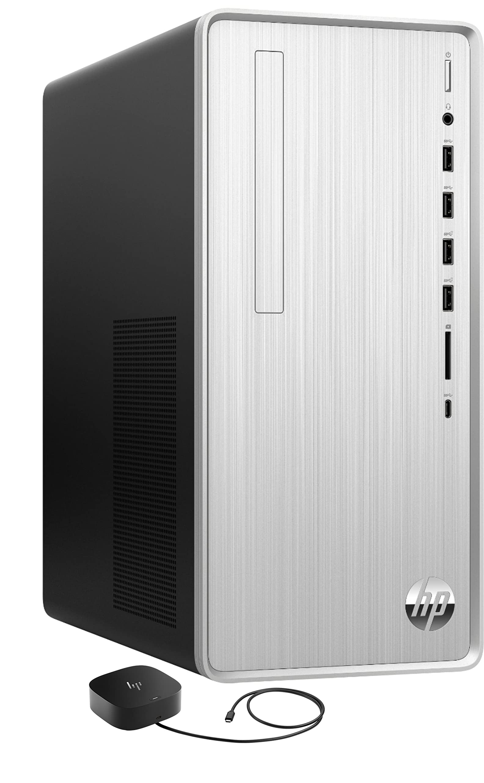 HP Pavilion TP01-2234 Desktop Computer - AMD Ryzen 7 5700G 8-Core Processor, 16GB RAM, 6TB HDD, AMD Radeon Graphics, WiFi, Bluetooth - Perfect for Home Office, Business & Gaming (Windows 10 Pro, Silver)